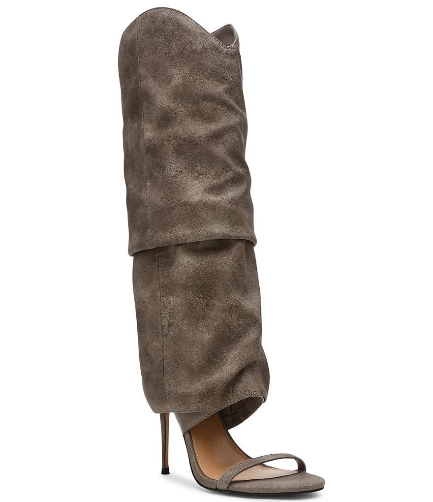 Steve Madden Ravine Cuffed Knee High Open Toe Boots - Image 1