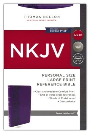 NKJV Personal-Size Large-Print Reference Bible, Comfort Print--soft leather-look, purple (red letter) - Image 1