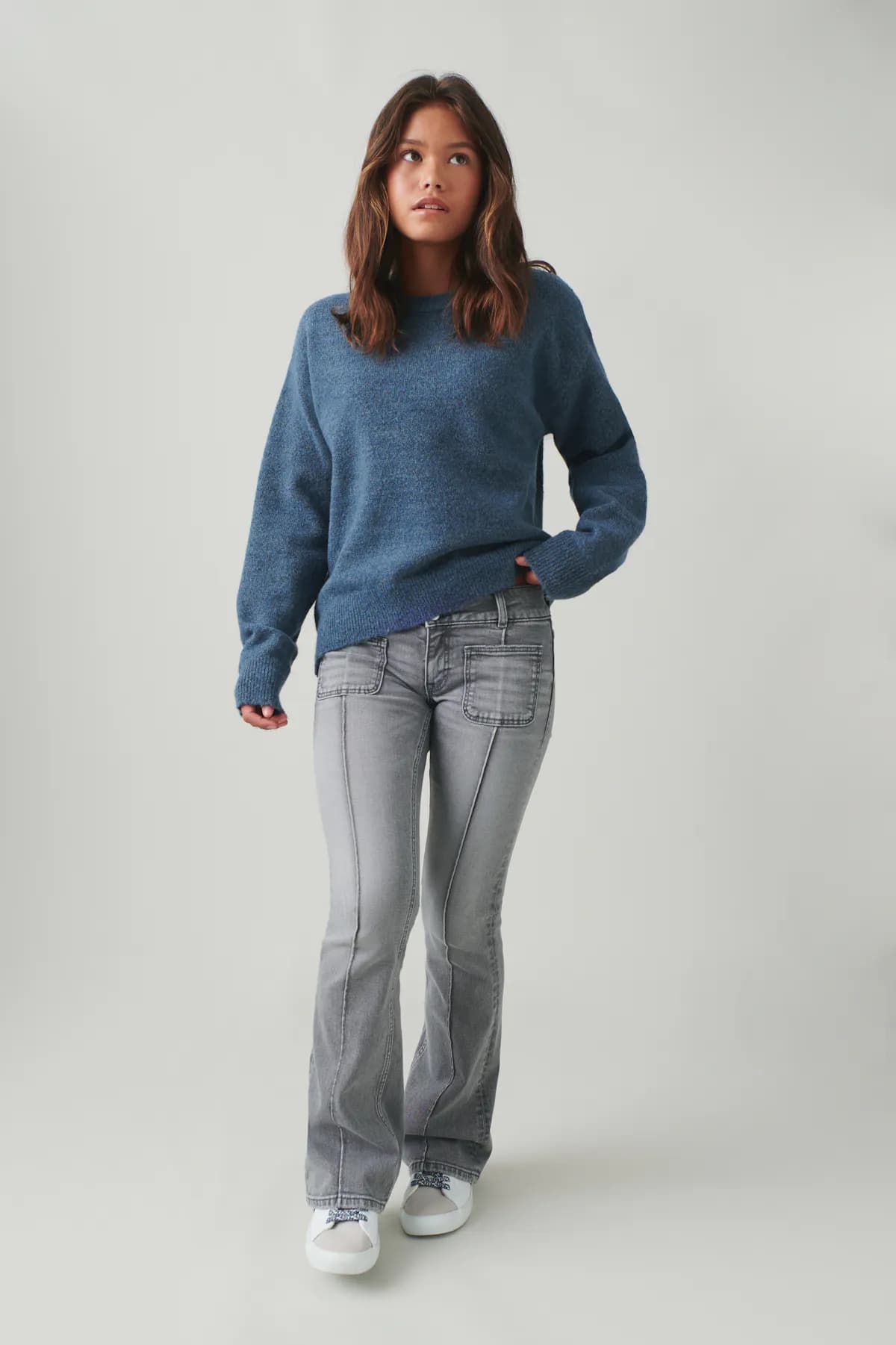 Pleated flare jeans - Image 1