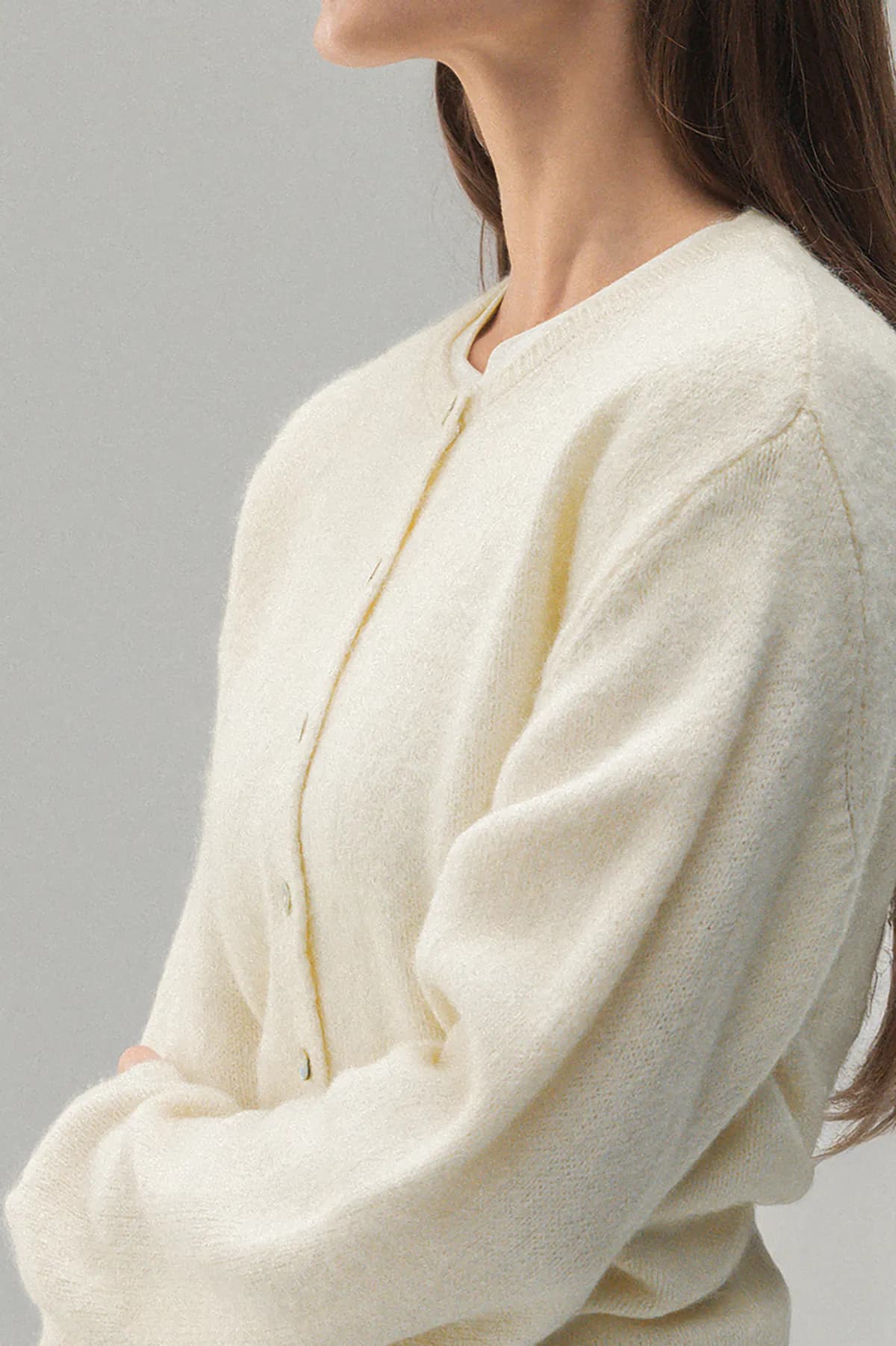 Alpaca blend knitted cardigan - Image 1