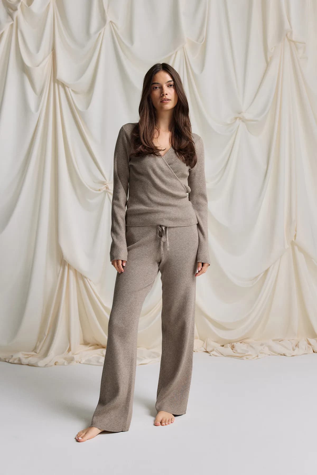 Rib knitted trousers - Image 1
