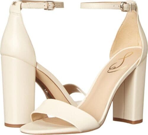 Sam Edelman Yaro E85111B103 Sandal Women 11 Ivory Ankle Strap Block Heel ZPO1775 - Image 1