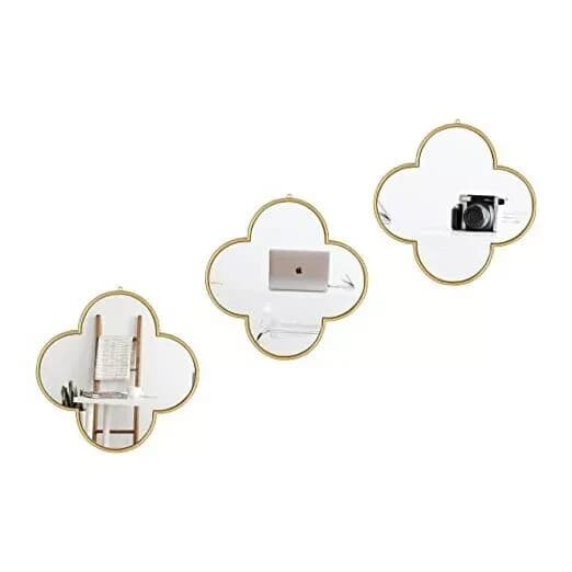 Mirrors for Wall Decoration Mirrors for Living Room Decor & Home Clover Gold - Image 1