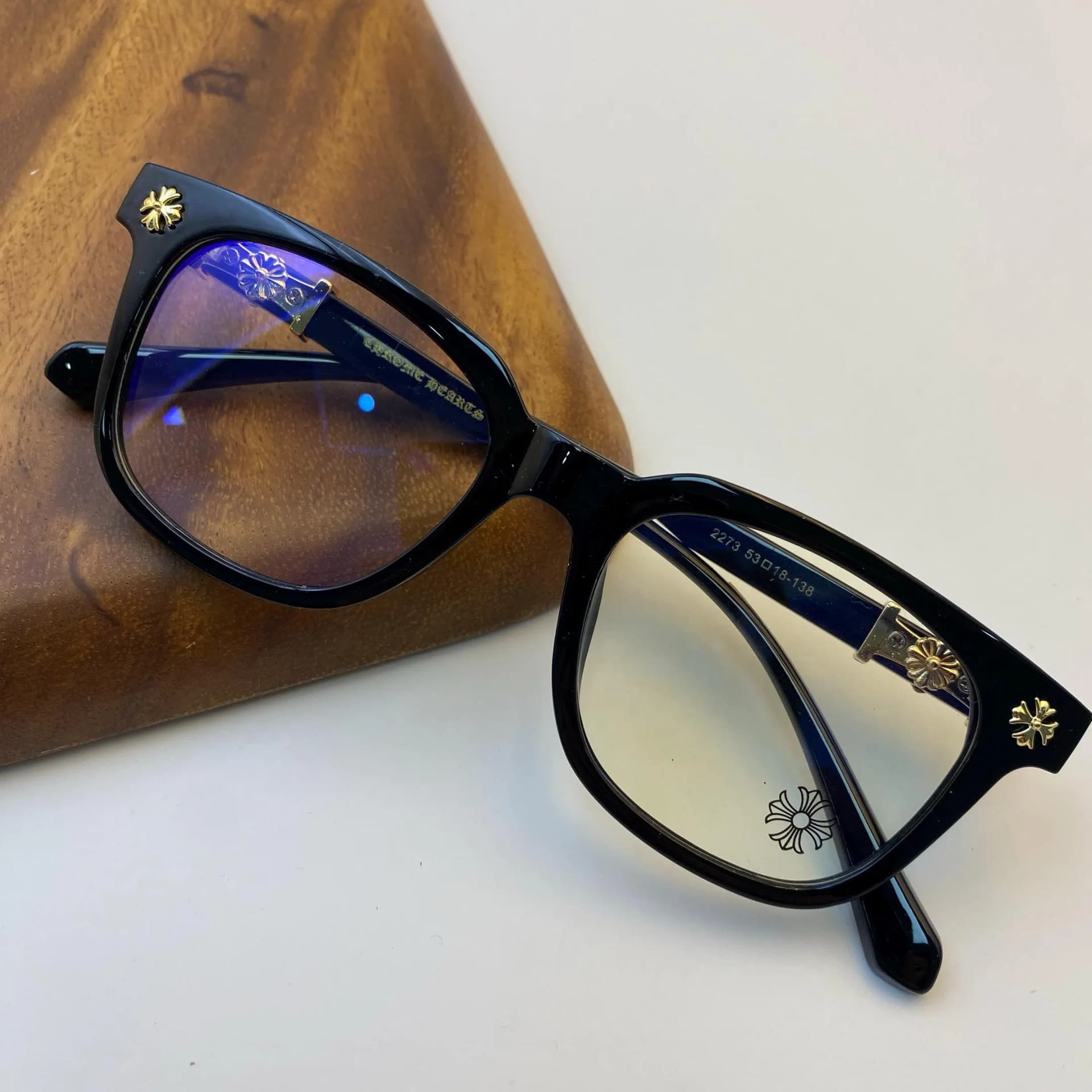 Cross Flower Frame Glasses, Vintage Light Glasses Frame, Stylish Frame, Simple Glasses, Punk Glasses, Glasses for Women & Men, Gift for Her - Image 1
