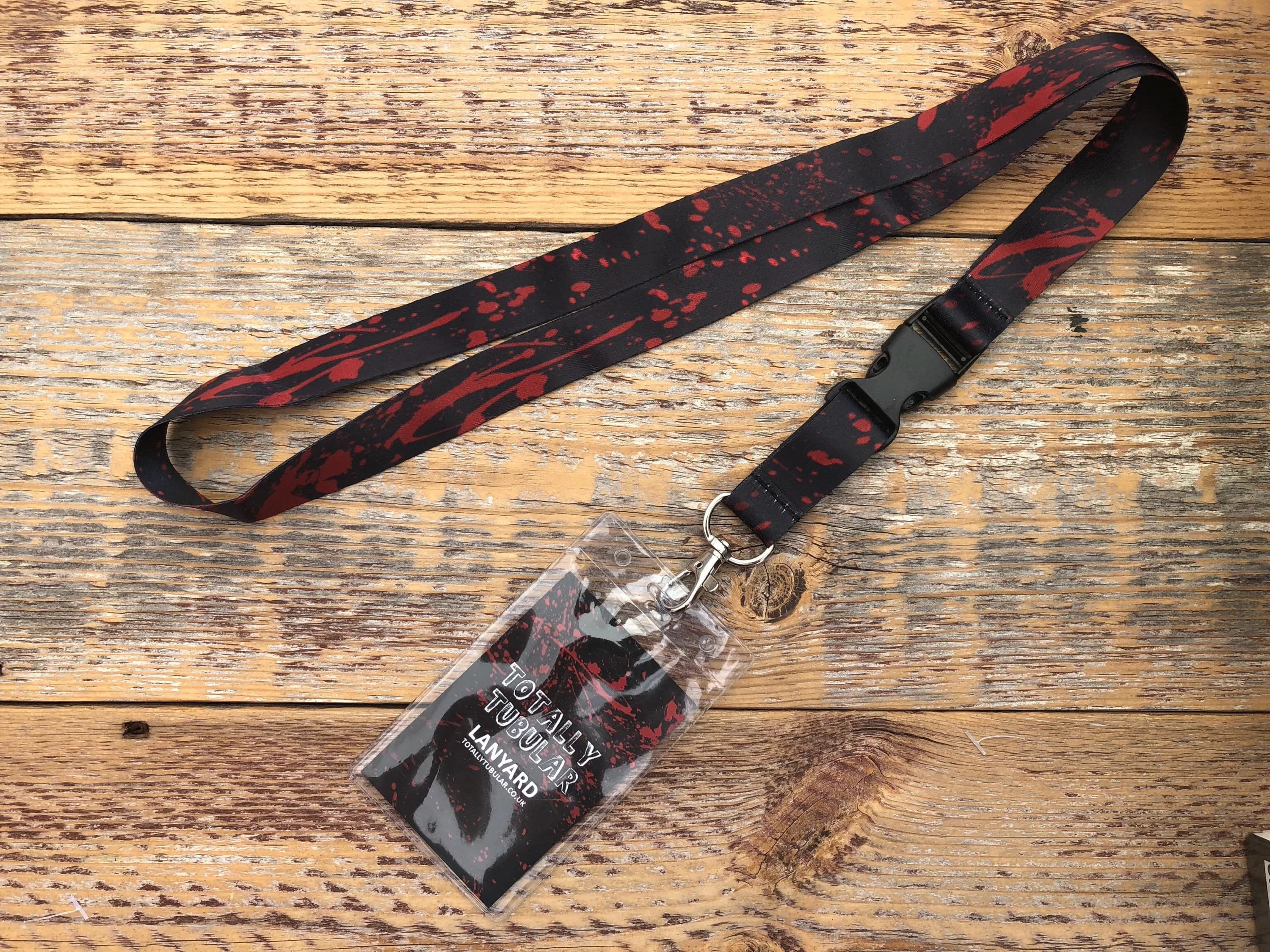 Blood Splattered All Over Print Black Lanyard - Image 1