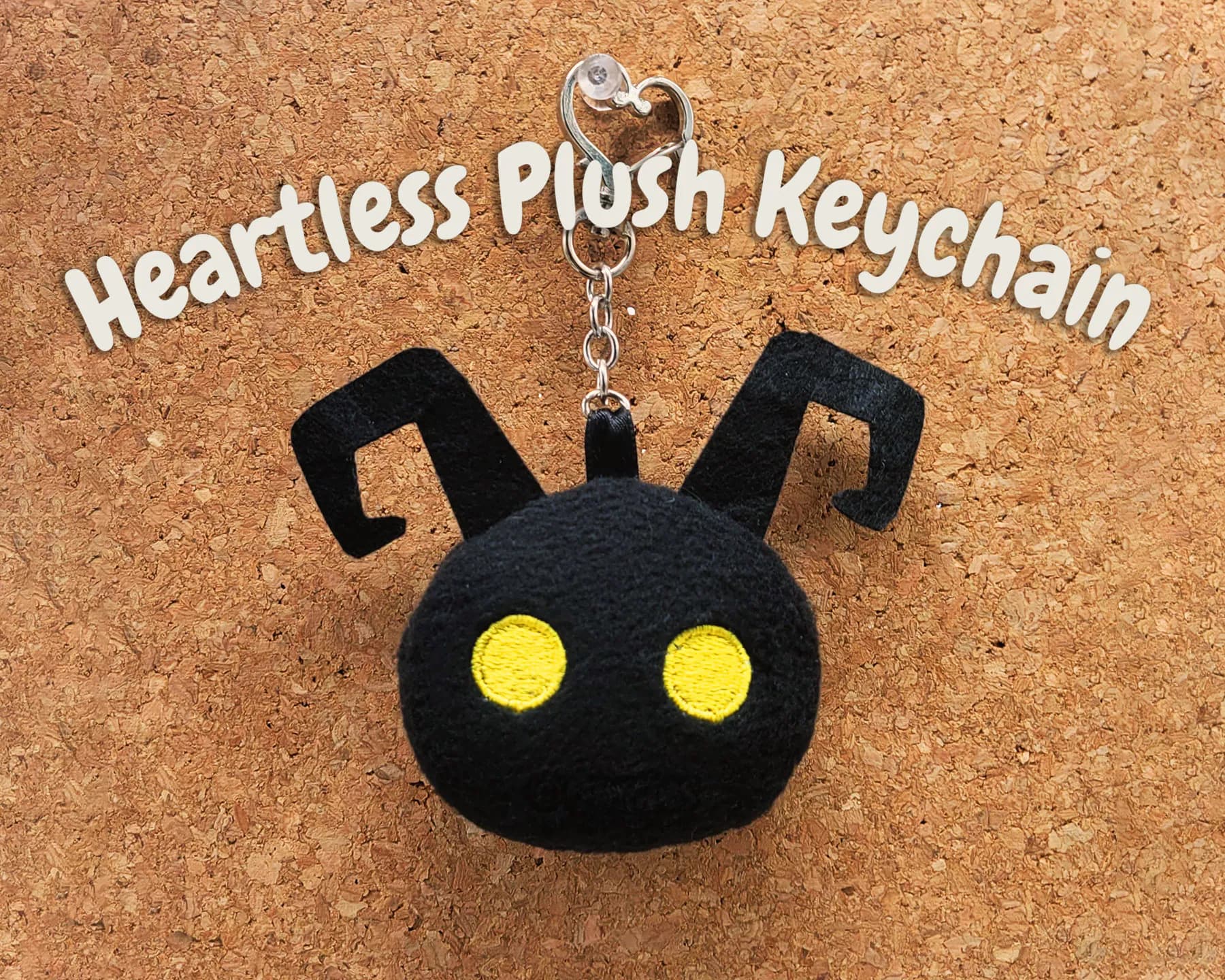 Handmade Plush Shadow Heartless Keychain - Image 1