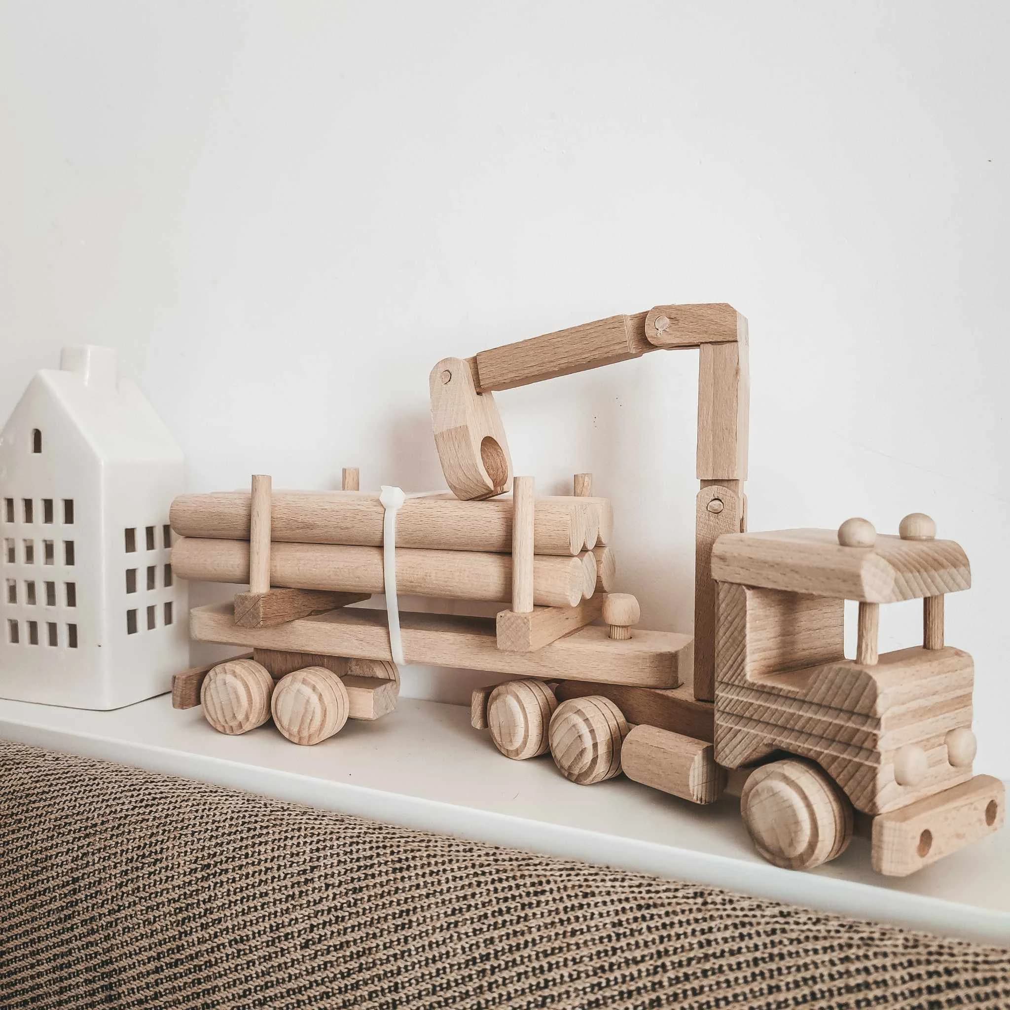 wooden truck , timber beams, kids toys wood, montessori toys , eco - Image 1