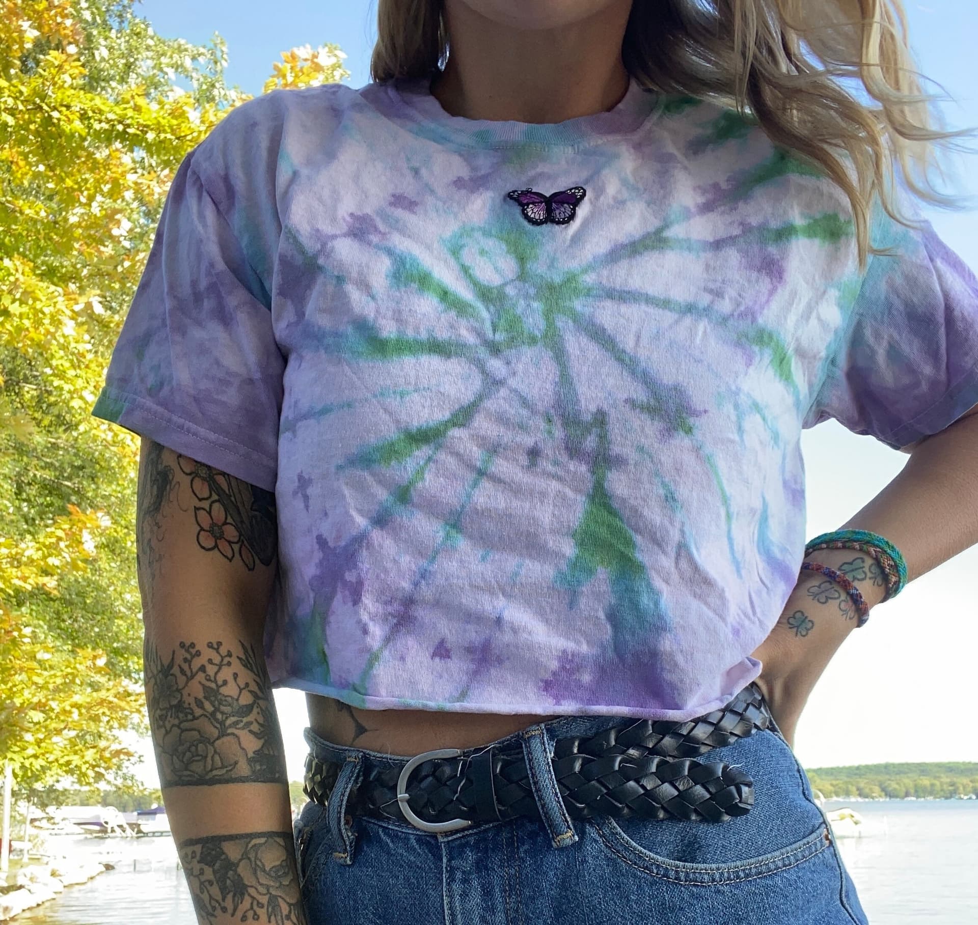Cropped tie-dye T-shirt - Image 1
