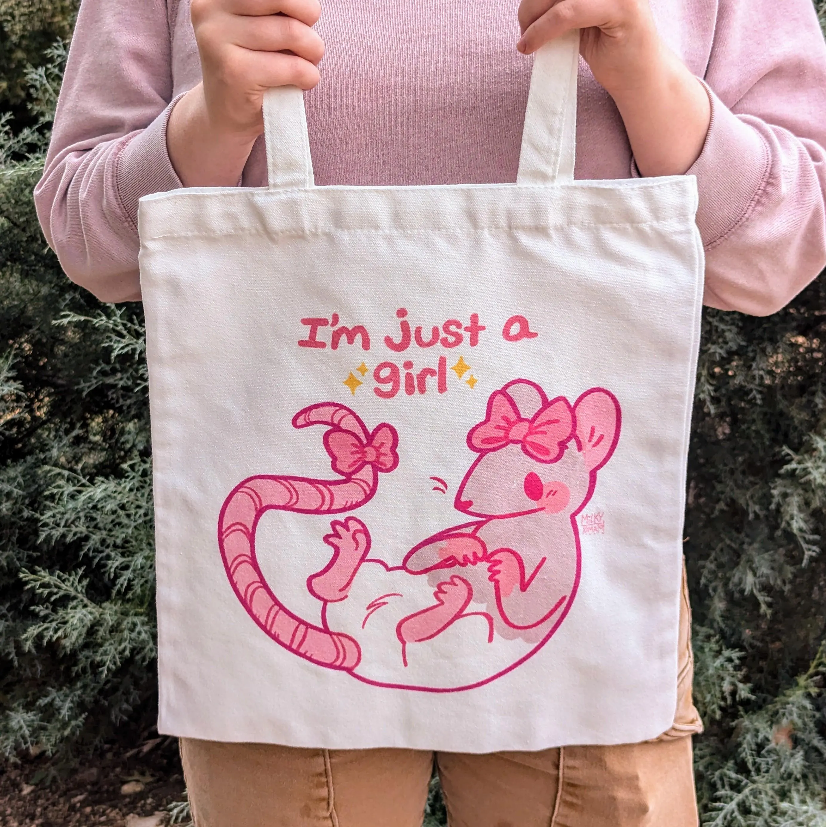 Just a Girl Rat Tote Bag! - Image 1