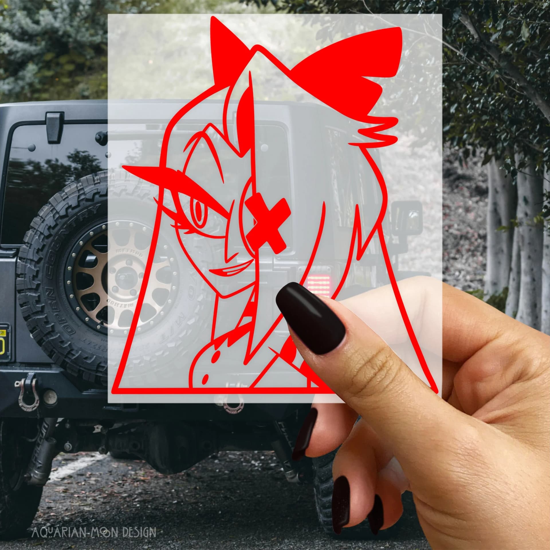 Car Vinyl Decals | Vinyl Sticker | Vinyl Transfer | Car Decal | Vaggie Hazbin Hotel Decal - Image 1