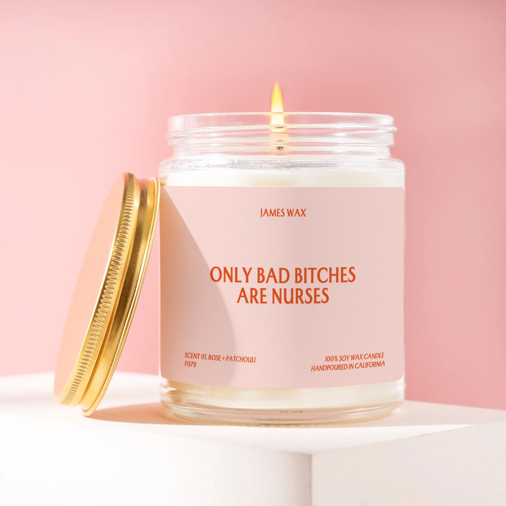 Nurse Gift Only Bad B*tches Are Nurses Custom Candle Funny Unique Handmade Personalized Graduate Holiday Friend Medical Worker Hospital F079 - Image 1