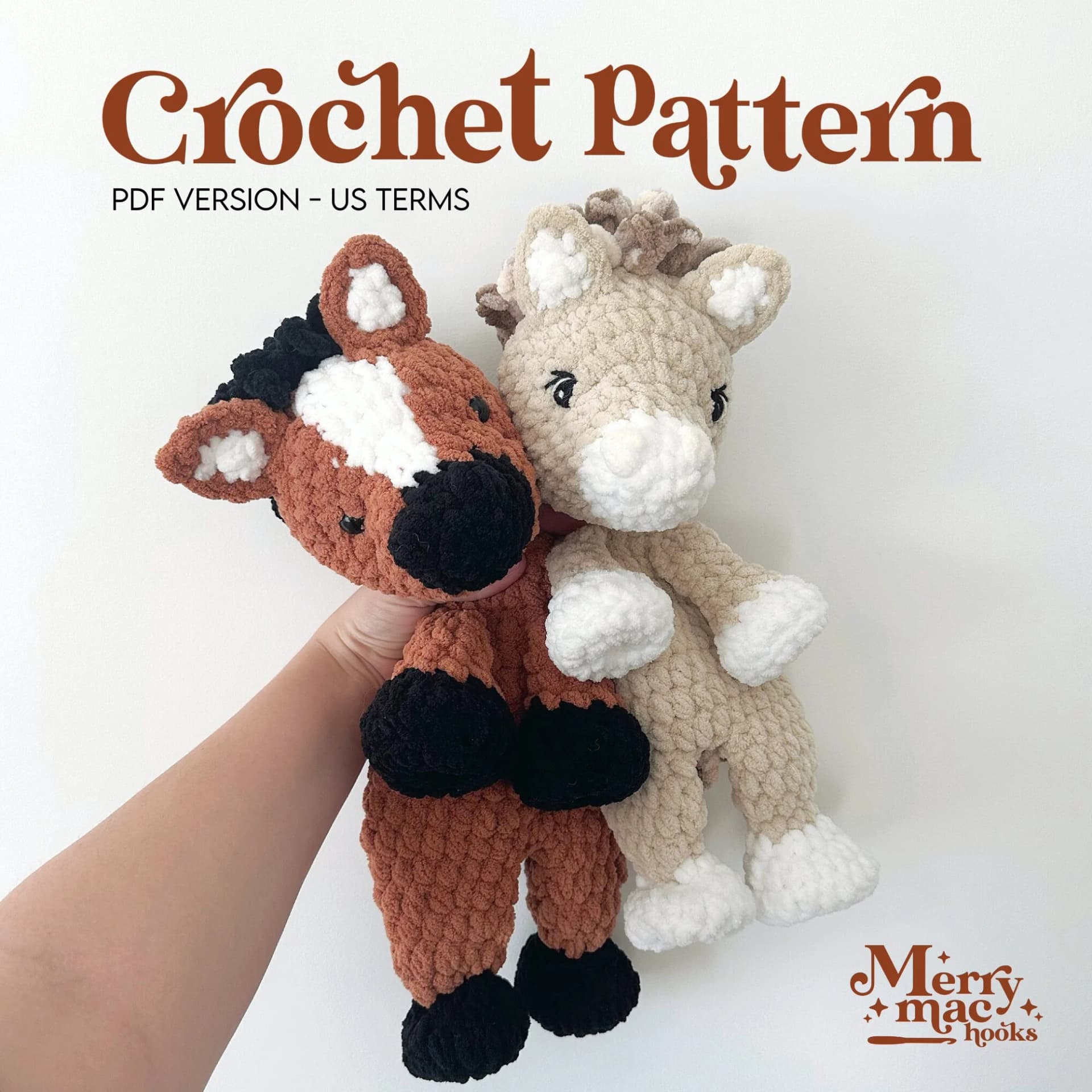 Derby the Horse | Digital PDF Crochet Pattern | Amigurumi Crochet Snuggler - Image 1