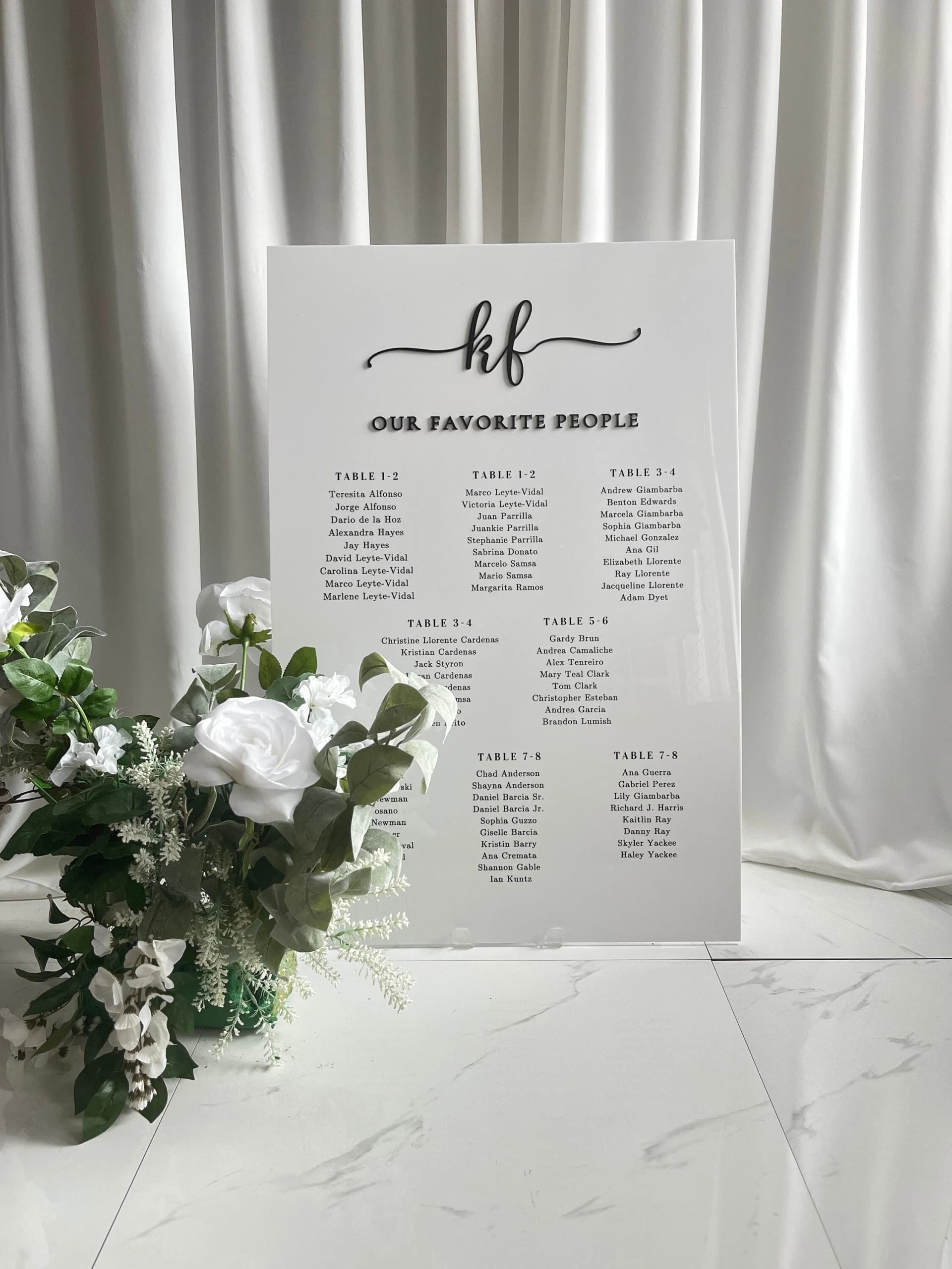 Wedding Seating Chart - Acrylic Wedding Seating Chart with 3D Acrylic | Custom Wedding Sign | Wedding Signage - Ceremony Seating Sign - Image 1