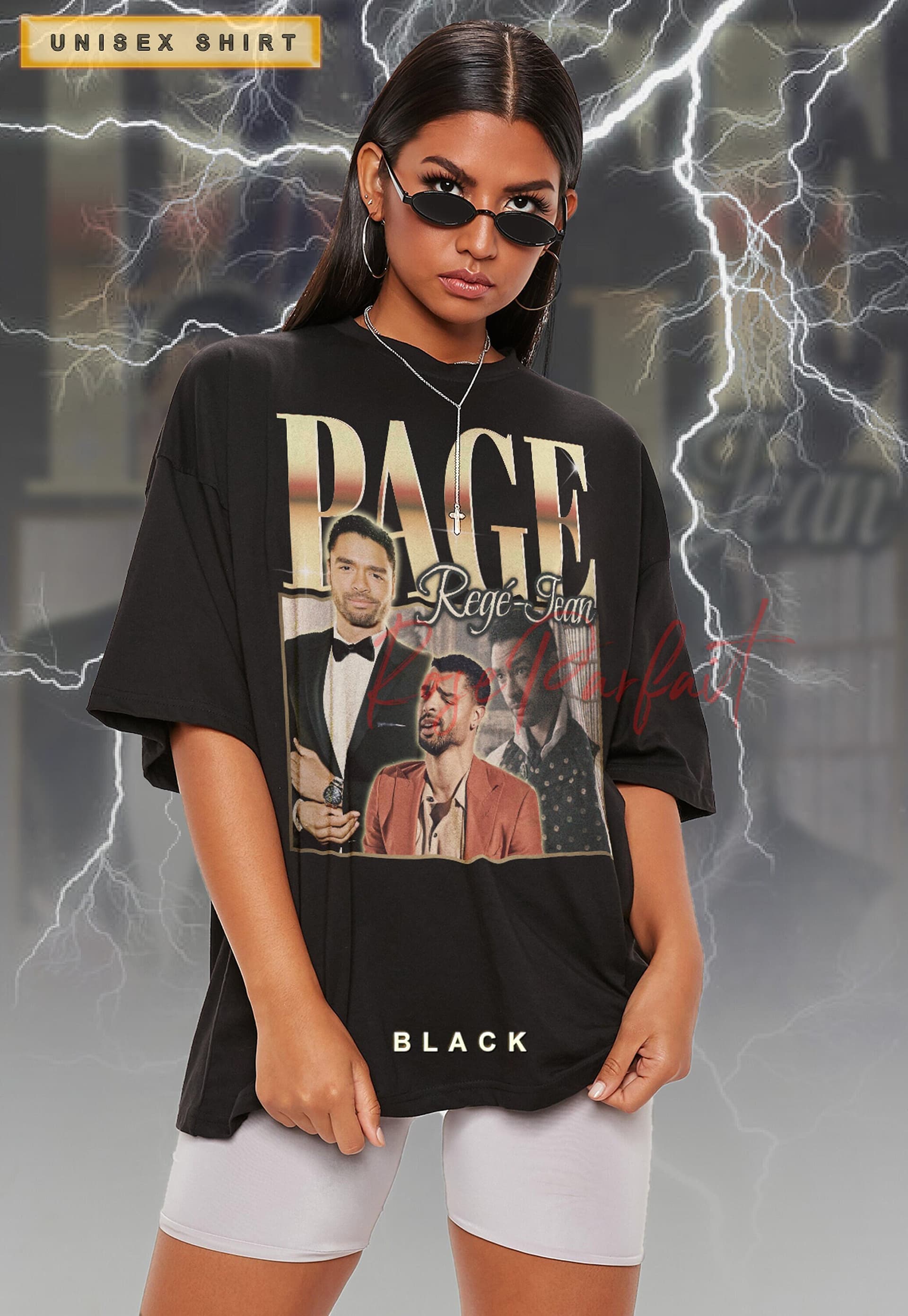 PAGE REGE JEAN Retro T-shirt - Rege Jean Page Long Sleeve Shirt, Page Rege Homage Tees, Page Rege Tribute Actor - Image 1