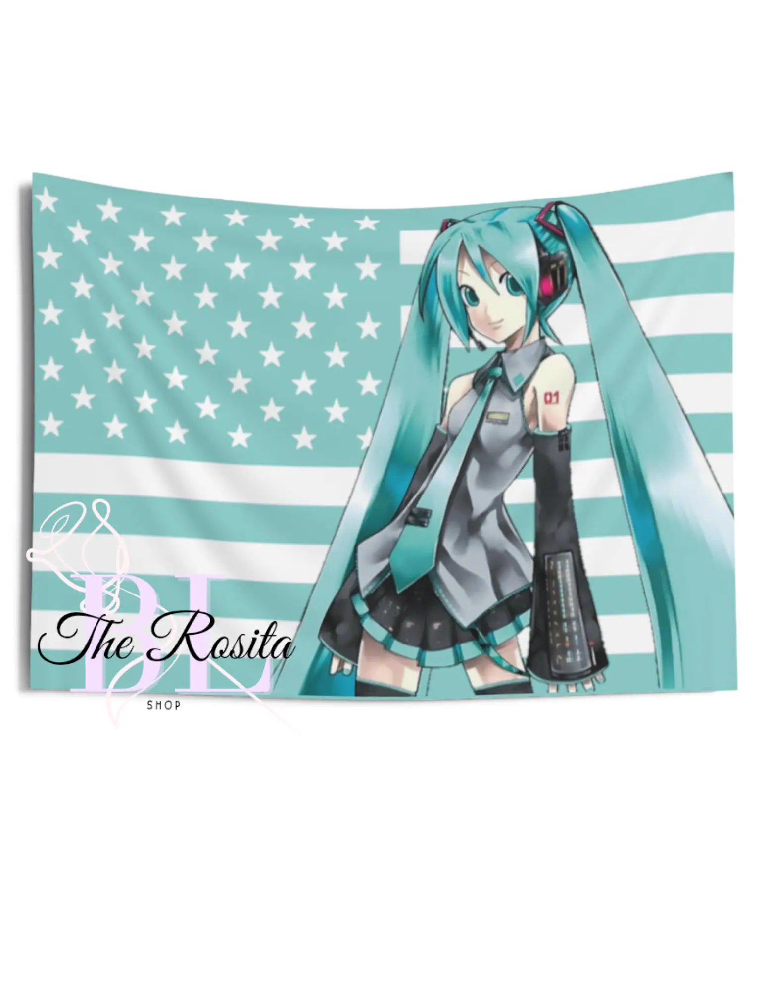 Hatsune Miku, american flag, vocaliod, - Image 1