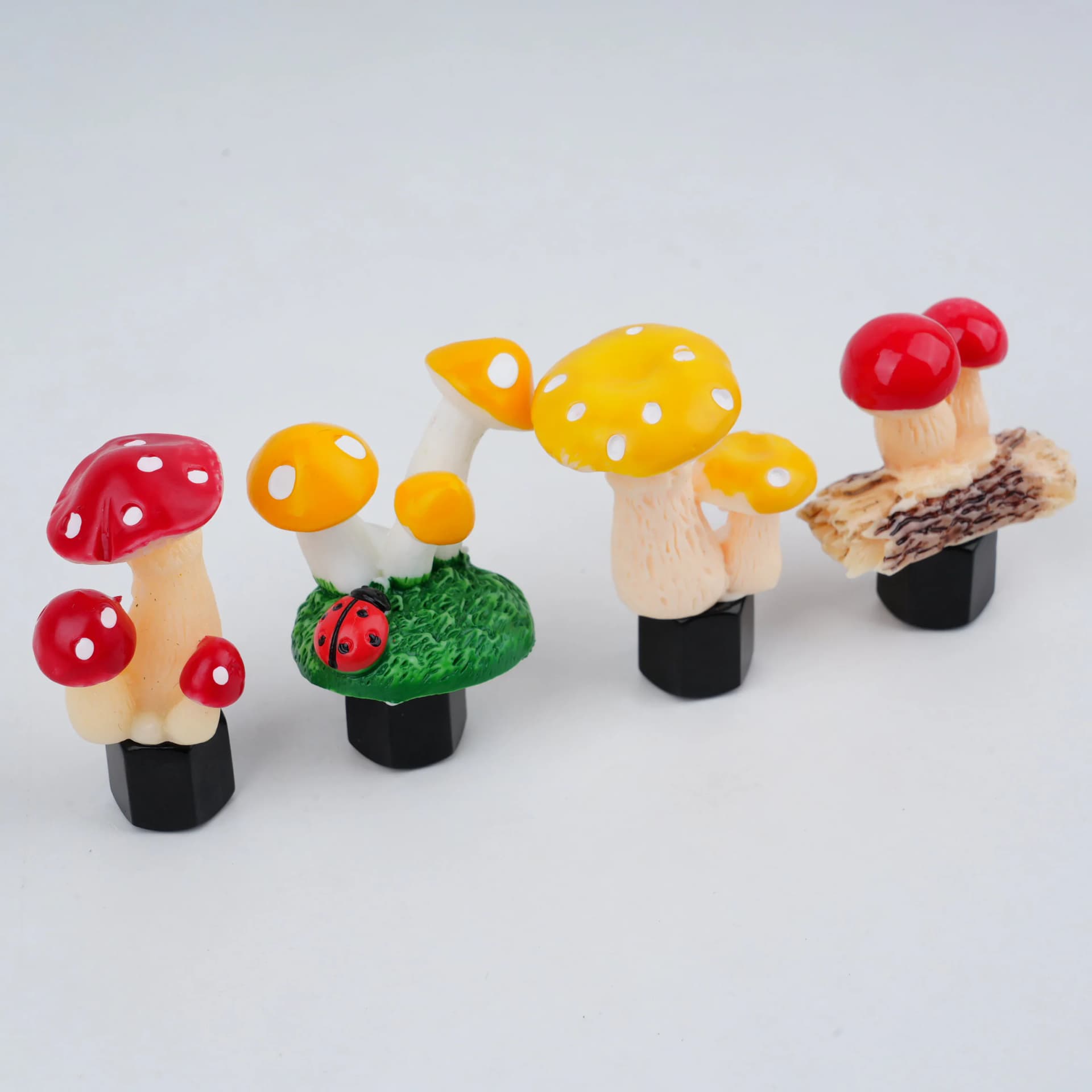 7 Colors Mushroom Valve Tire Caps,Cartoon Yellow Mushroom Wheel Tire Valve Caps,Car Air Caps Cover,Stem Caps for Car,Automotive Accessories - Image 1