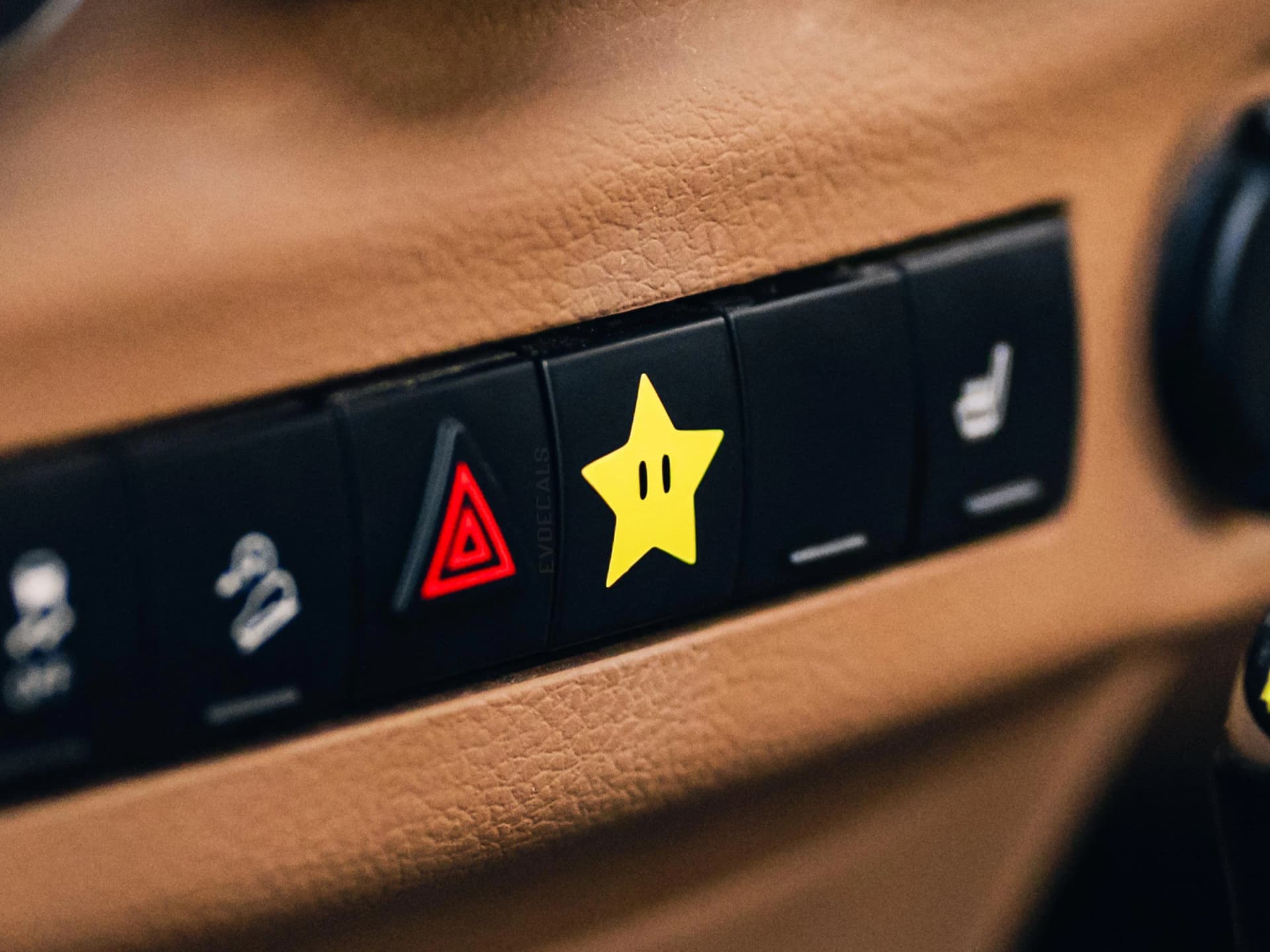 2 size options, Star blank button decal sticker for car buttons! - Image 1