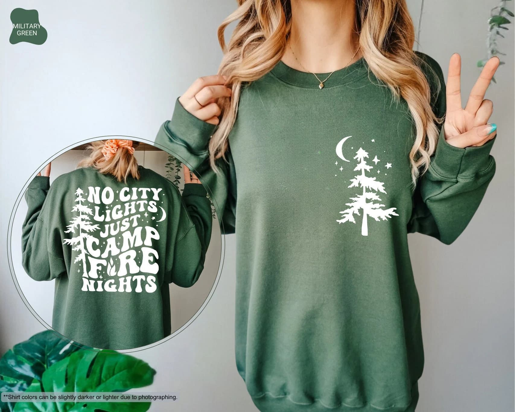 No City Lights Just Camp Fire Nights Sweatshirt, Camping Sweatshirt, Camper Sweatshirt, Camping Gift, Camp Lover Sweatshirt, Family Camping - Image 1