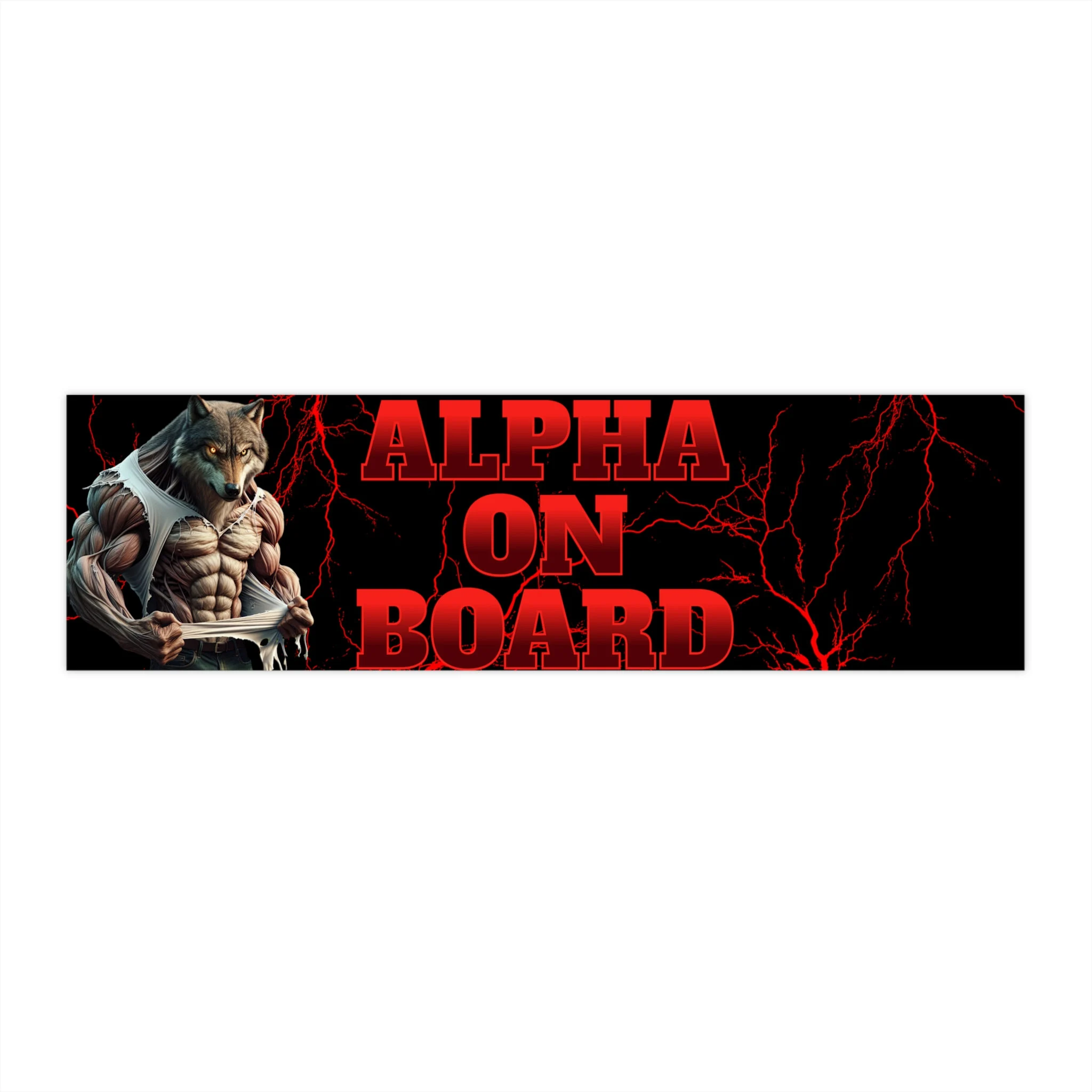 Funny alpha on board meme bumper sticker, funny gift for friend, meme car accessory, corny sticker, gen z humor - Image 1