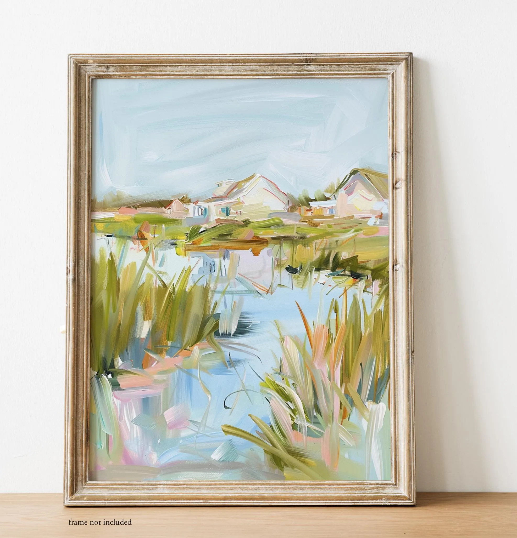 FINE ART PRINT Lowcountry Marsh Painting, Abstract landscape painting, beach house, grandmillenial art, Charleston, landscape oil painting - Image 1