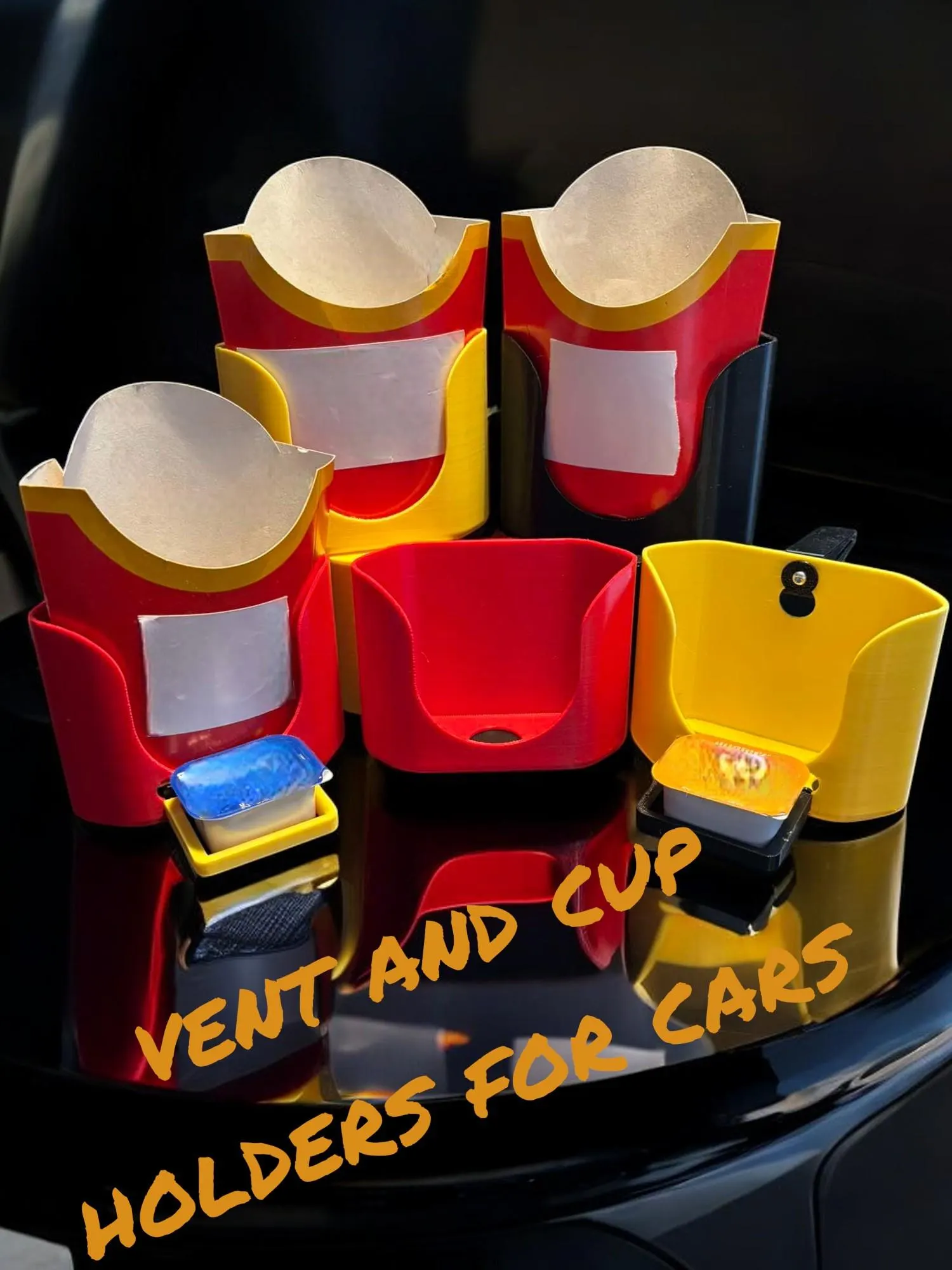 French Fries Holder for Car - DriveThru Accessory & Cup Holder for Food Lovers - Convenient Snack Organizer Gift - Image 1