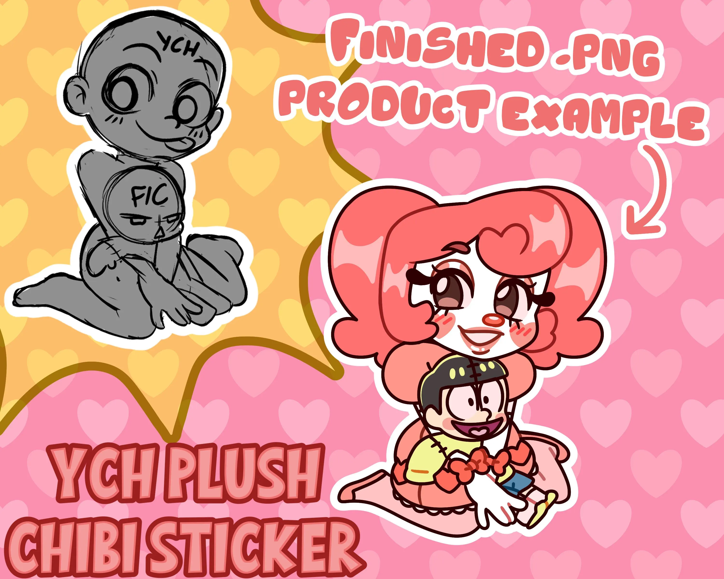 Custom YCH Plush Chibi Sticker - Image 1