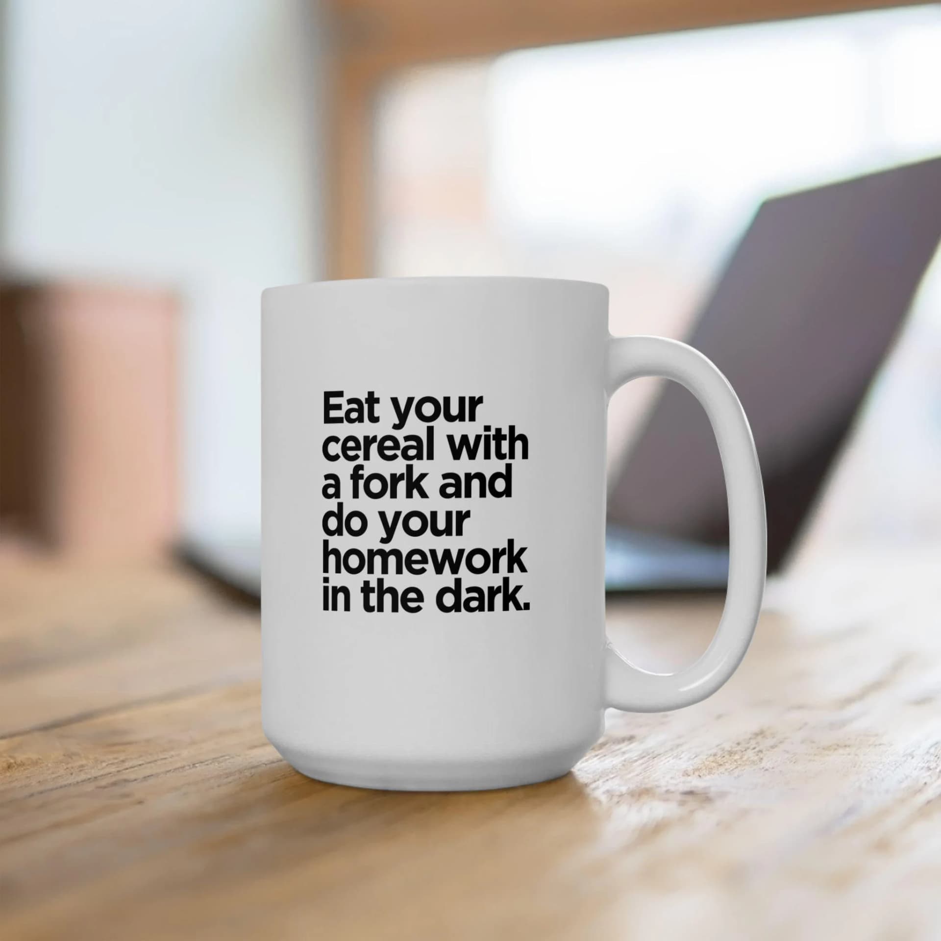 Pump Up the Volume, Cereal with a Fork Movie Quote Coffee Cup, 11oz, 15oz - Christian Slater Fans Gift, Retro 80s, - Image 1