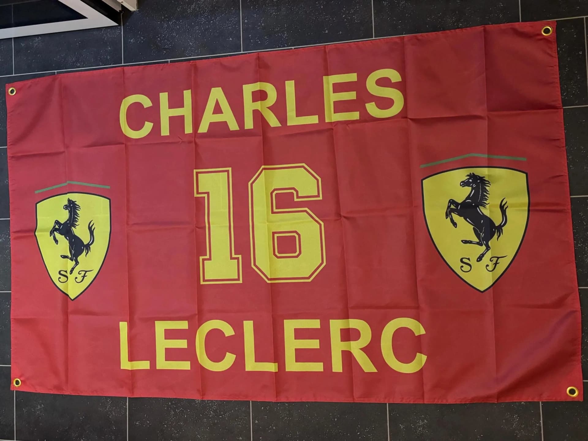 Ferrari flag 5ft x 3ft Charles leclerc formula 1 flag banner gift Ferrari formula 1 flag - Image 1
