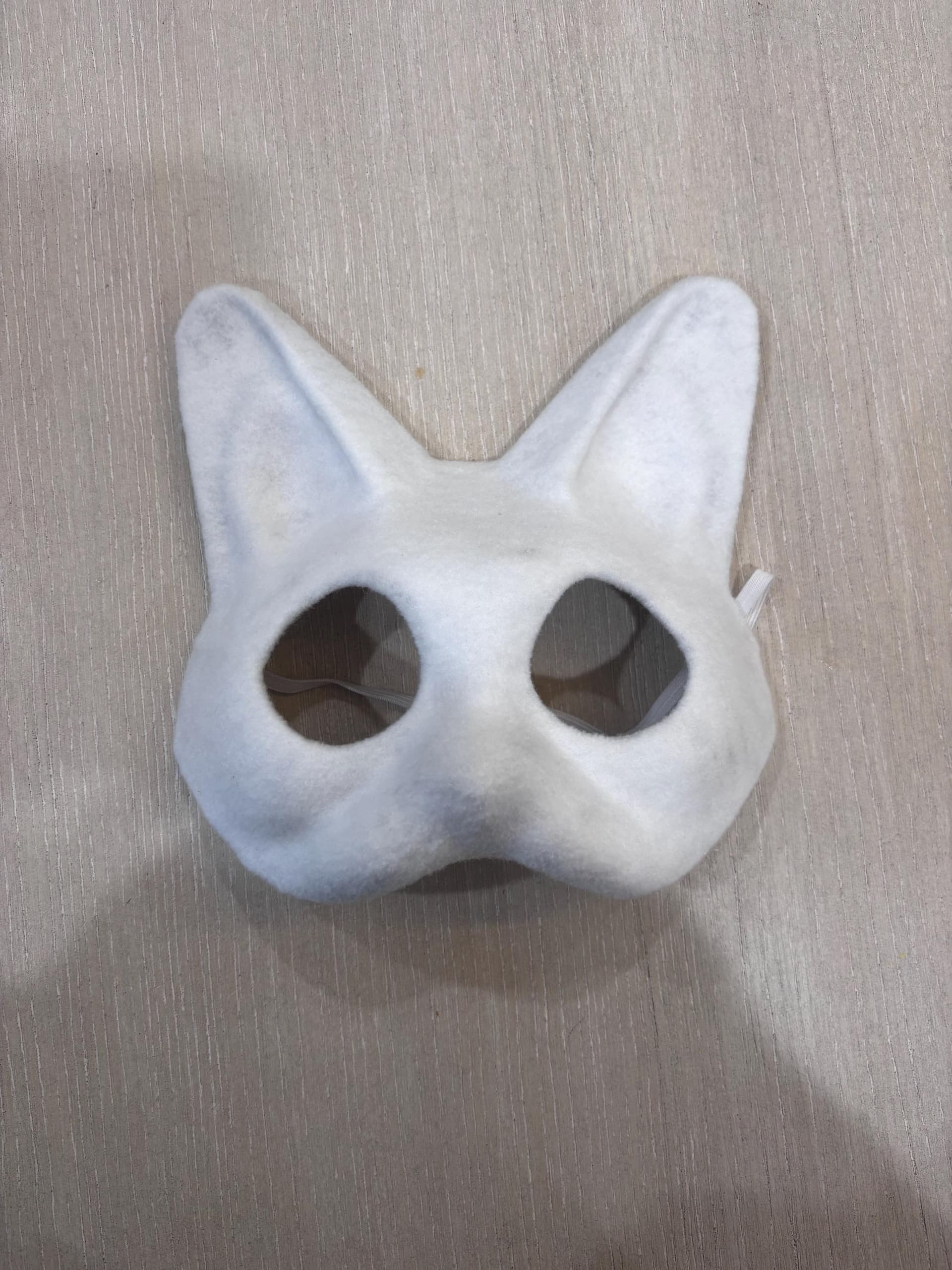 Felted Therian Mask, Ready to Paint (short ears) - Image 1