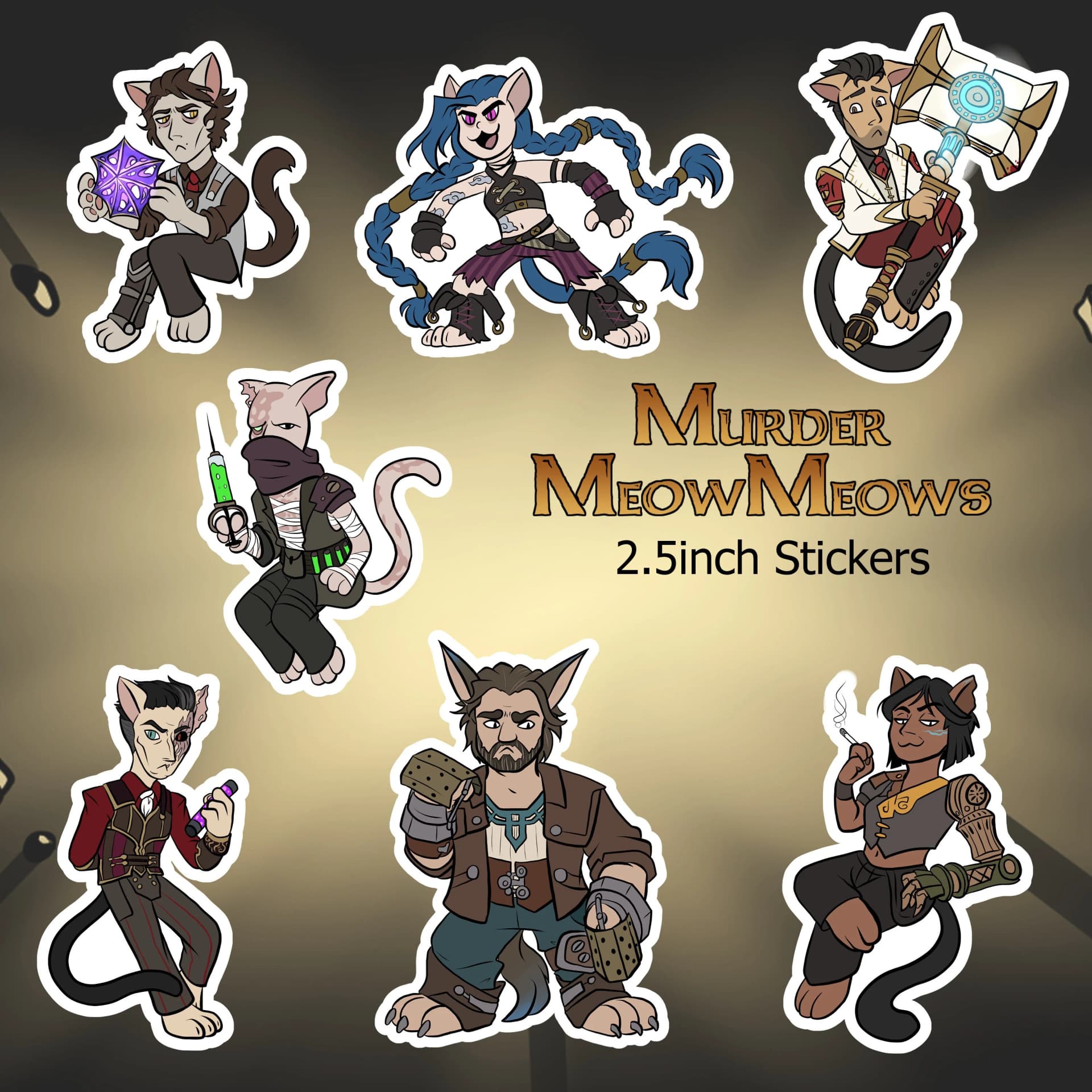 Murder Meow Meows Arcane Stickers - Image 1