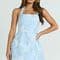 Gabbie Mini Dress - Jacquard Halter Fit And Flare Dress in Blue - Image 1