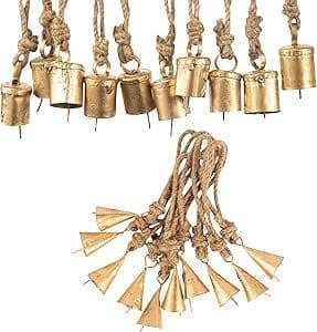 JYPR 20 Pc Vintage Rustic Metal Cow Bells for Christmas Decor - Antique Handmade 4 cm Gold Bells, Witch Bells - Unique Old Look Xmas Decoration in 2025 | Metal cow, Rustic metal, Antique inspiration - Image 1