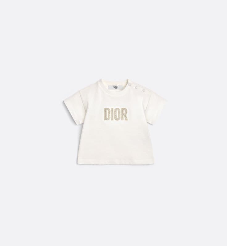 Camiseta para bebé Punto de algodón marfil | DIOR nel 2025 | Gonna in chiffon, Dior, Chiffon - Image 1