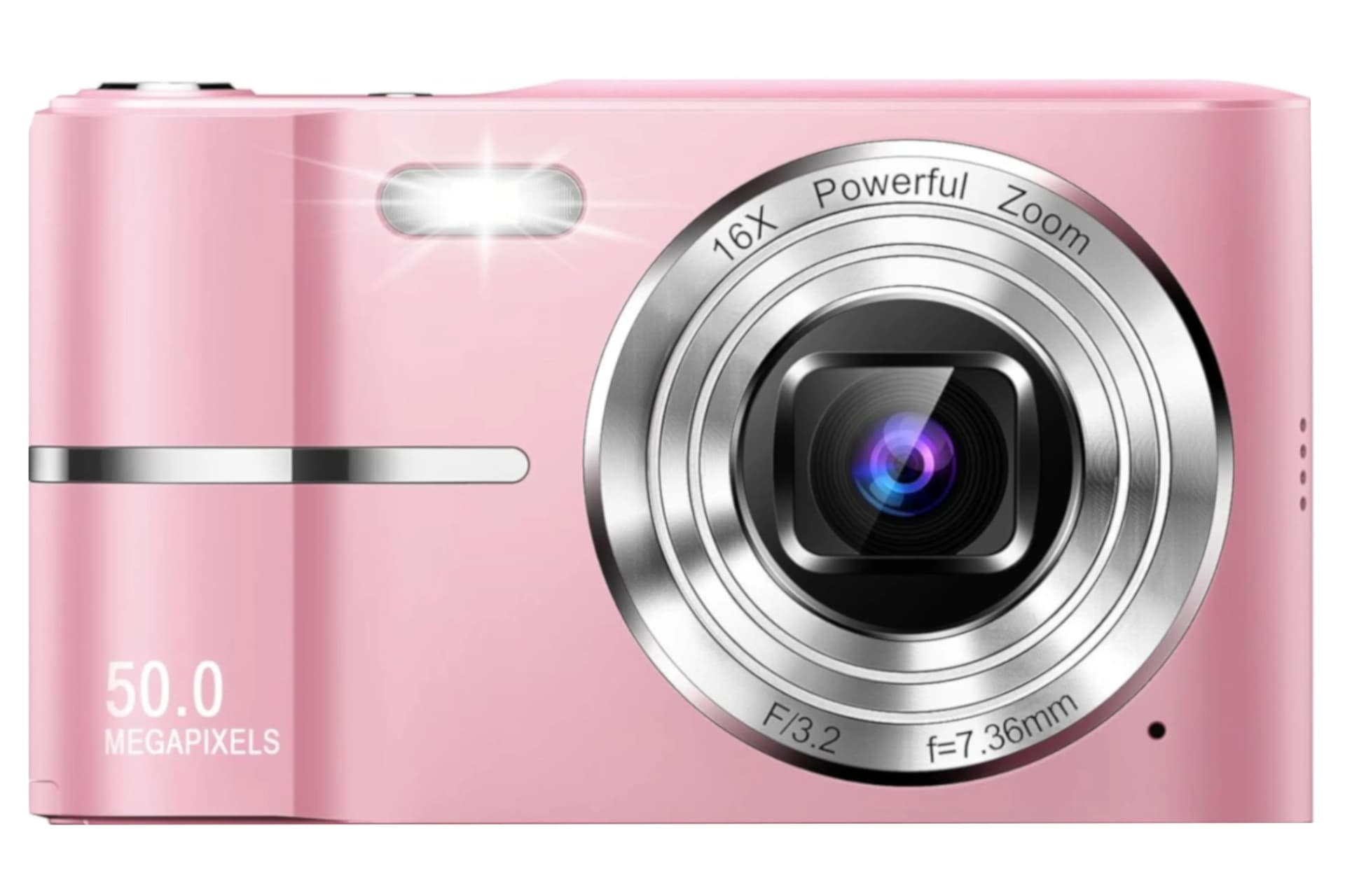 Compact HD Digital Camera (PINK) 50MP 16X Zoom HD 1080P Point and Shoot Camera 32GB Memory Card, Fun Camera for Boys Girls Kids Students Beginners Birthday and Holiday Gift - Image 1