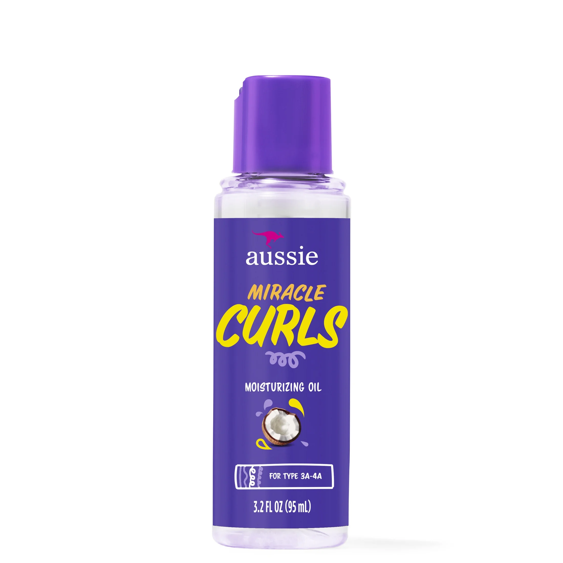 Aussie Miracle Curls Coconut Curl-Defining Hair Oil, for Curly Hair 3.2 fl oz - Image 1