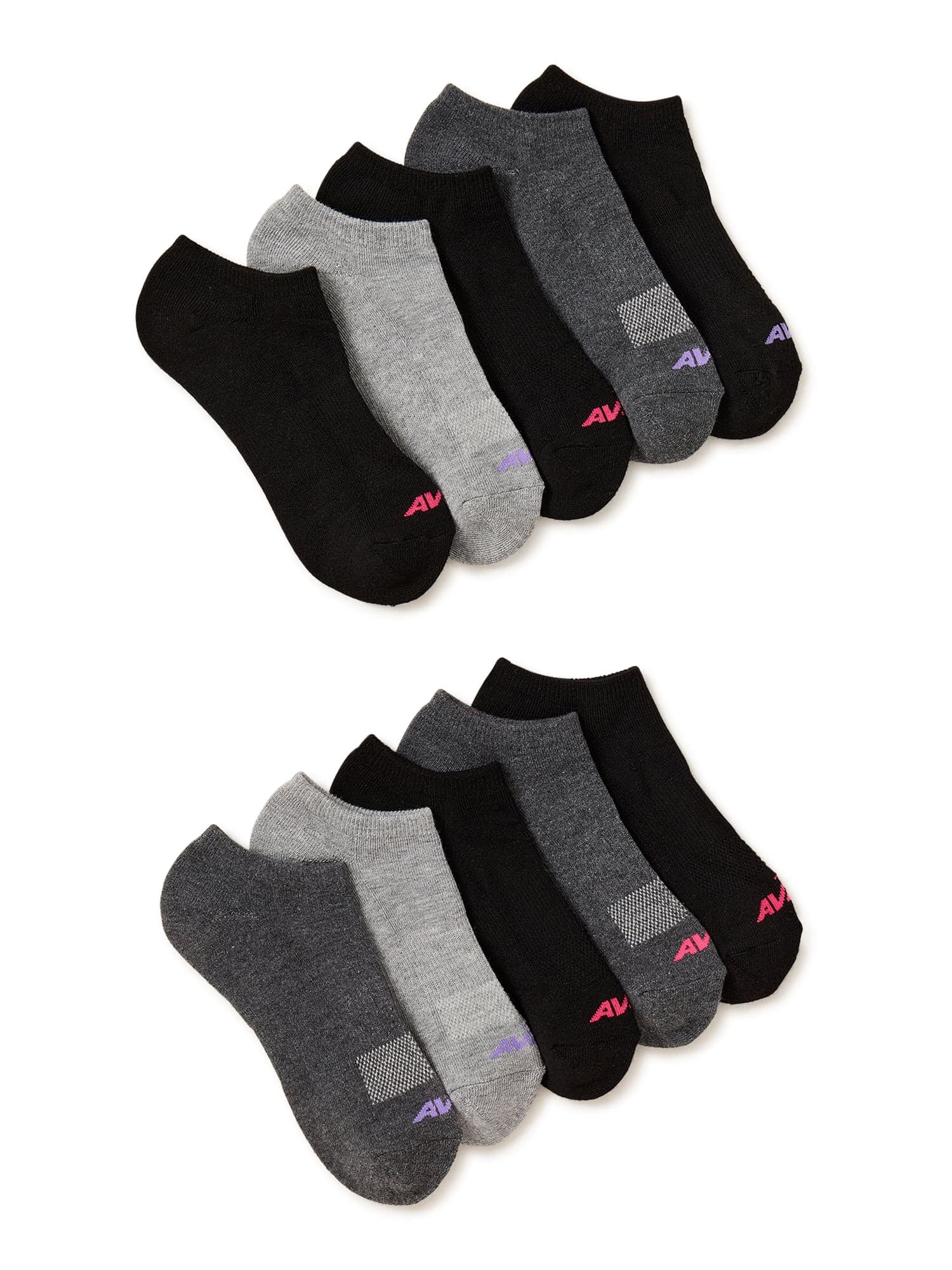 Avia Women's Performance Cushioned Low Cut Socks, 10-Pack - Image 1