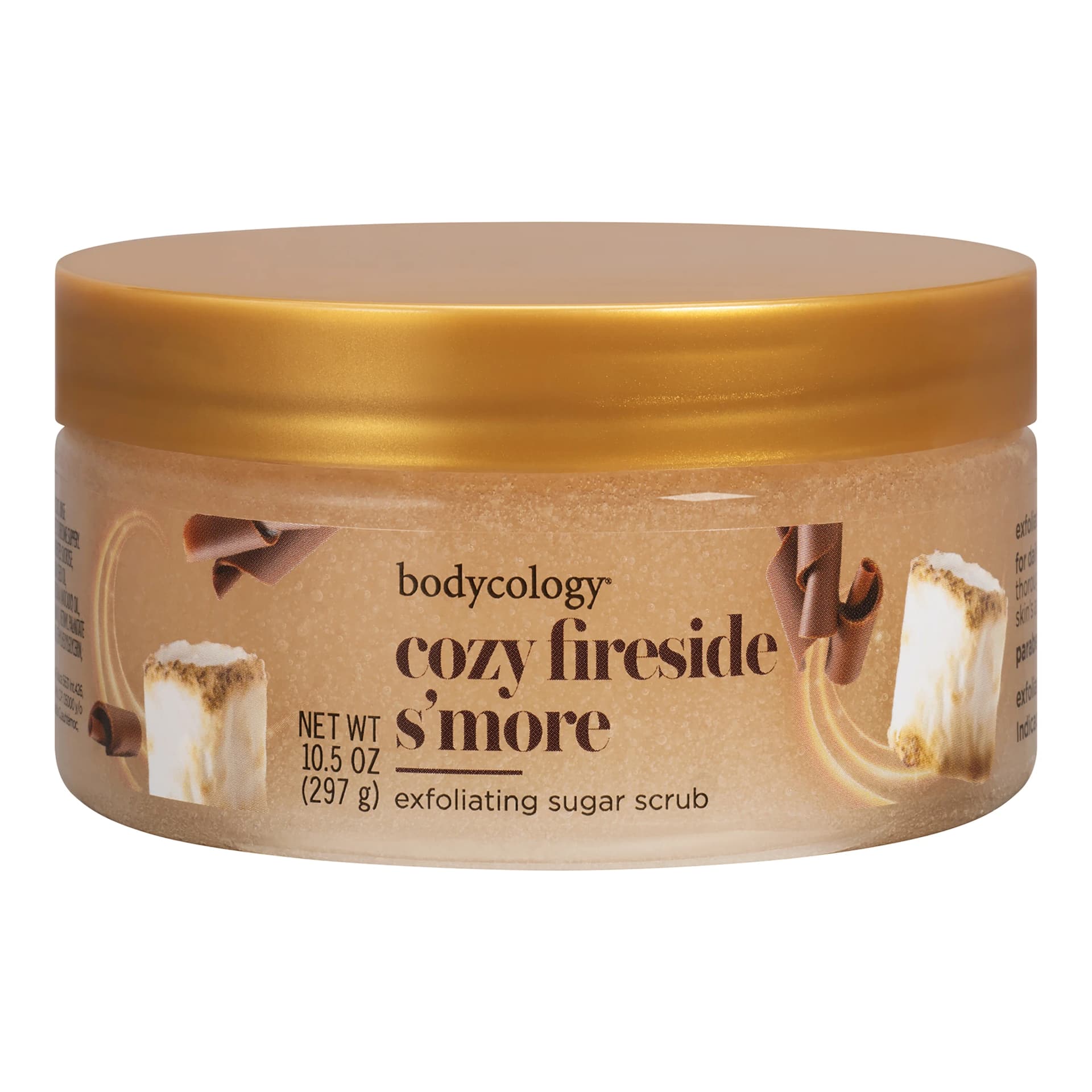 Bodycology Exfoliating Sugar Scrub, Cozy Fireside S'more, 10 oz - Image 1
