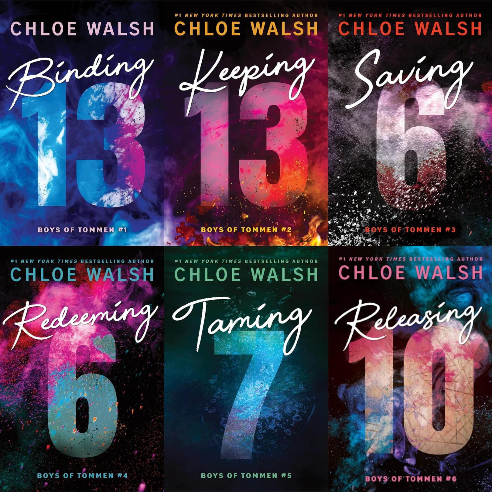 Boys of Tommen Series Collection by Chloe Walsh - 6 Book Set (Binding 13, Keeping 13, Saving 6, Redeeming 6, Taming 7, Releasing 10) - Paperback Set - Image 1