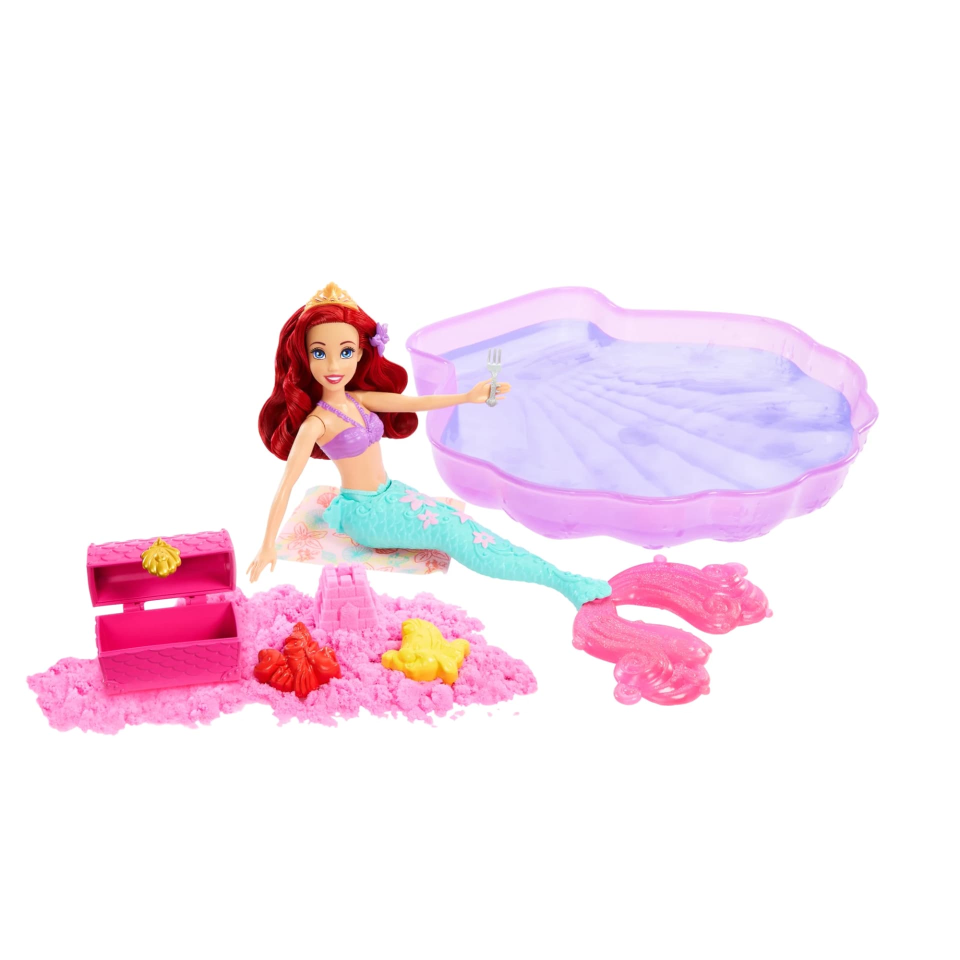 Disney Princess Ariel Doll & Pool Set with Moldable Sand, Inspired by Disney The Little Mermaid - Image 1