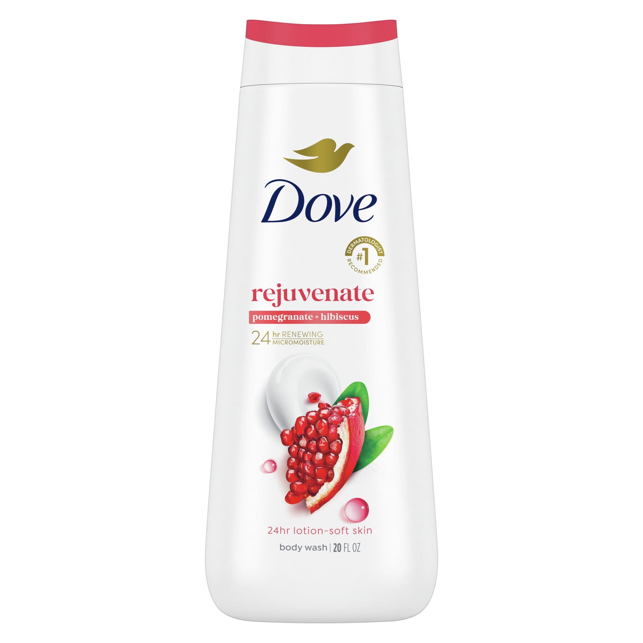 Dove Body Wash for Women Rejuvenating Pomegranate & Hibiscus All Skin, 20 oz - Image 1