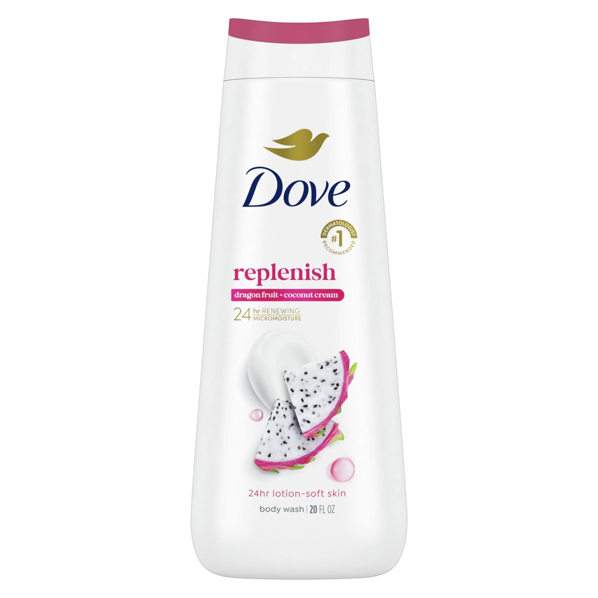 Dove Replenishing Body Wash for Women Dragon Fruit and Coconut Cream, 20 oz - Image 1