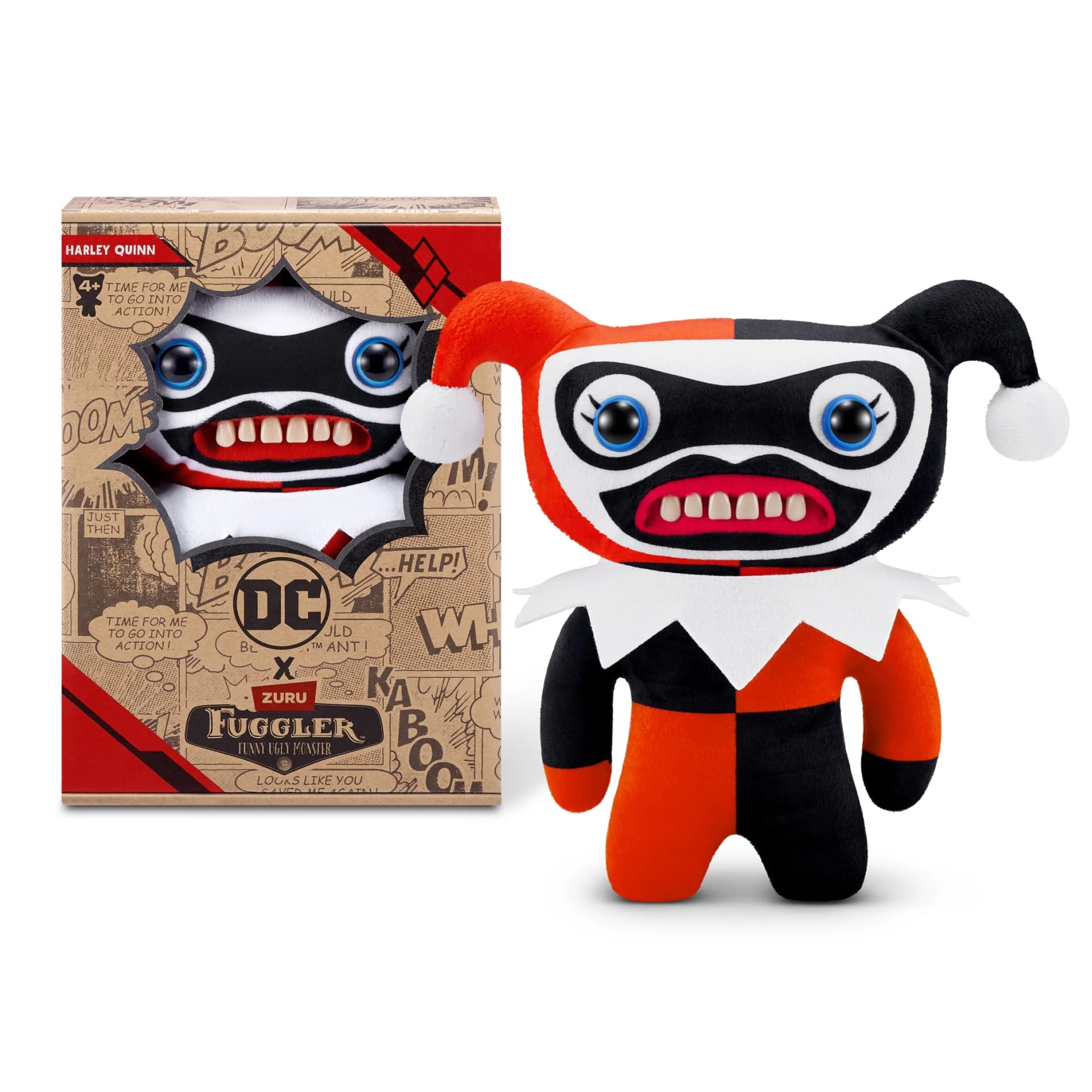 Fuggler x DC 9 inch DC Comics (Harley Quinn), Funny Ugly Monster Soft Plush Collectible Toy by ZURU - Image 1