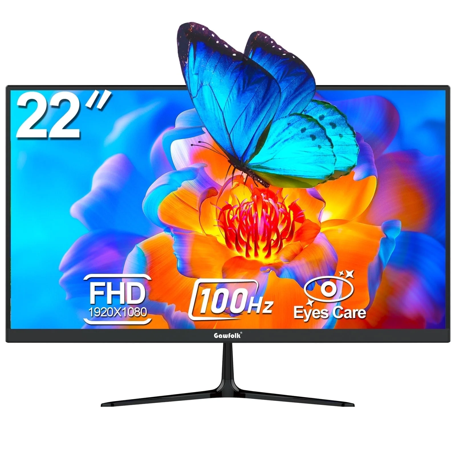 Gawfolk 22 inch Monitor 1080P 100Hz Office Computer PC - Image 1
