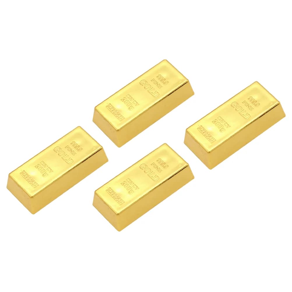 Gold Bar Props Toy Toys Fake Golden Bars Chinese Japanese- Abs Child 4 Pcs - Image 1