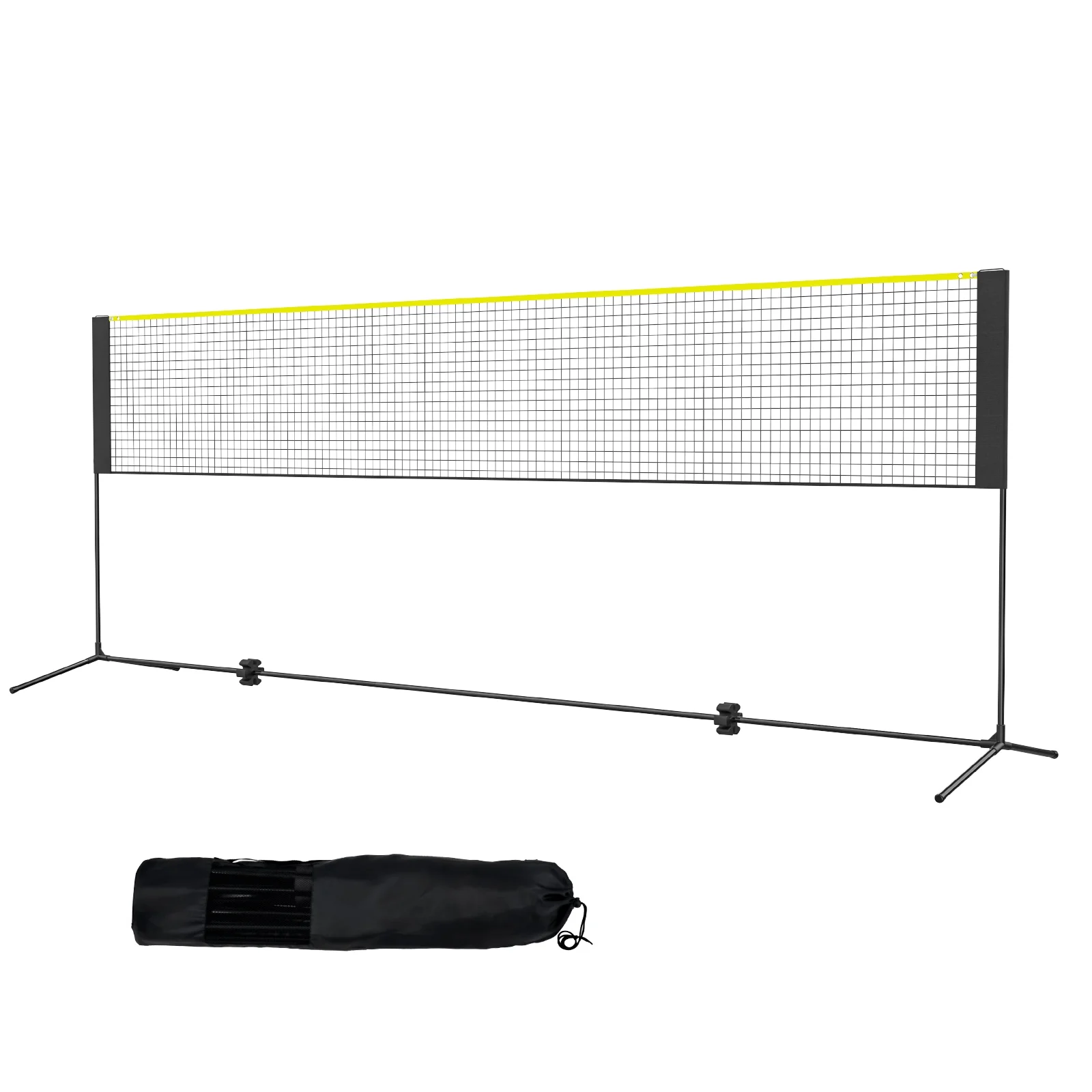KFFKFF Multi-Sport Net Set, Adjustable Height for Badminton, Volleyball, 14ft Width, Foldable and Portable Design with Poles, Base, and Travel Bag, Ideal for Children's Outdoor and Indoor Play - Image 1