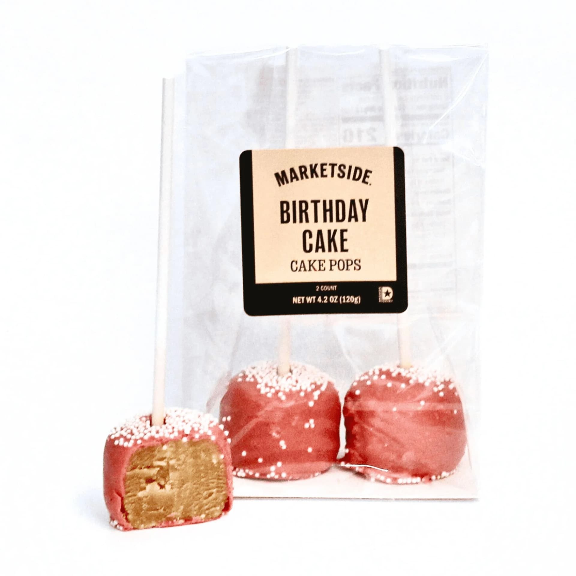 Marketside Birthday Cake Flavored Cake Pops, Ready to Eat, 2 Count per Pack - Image 1