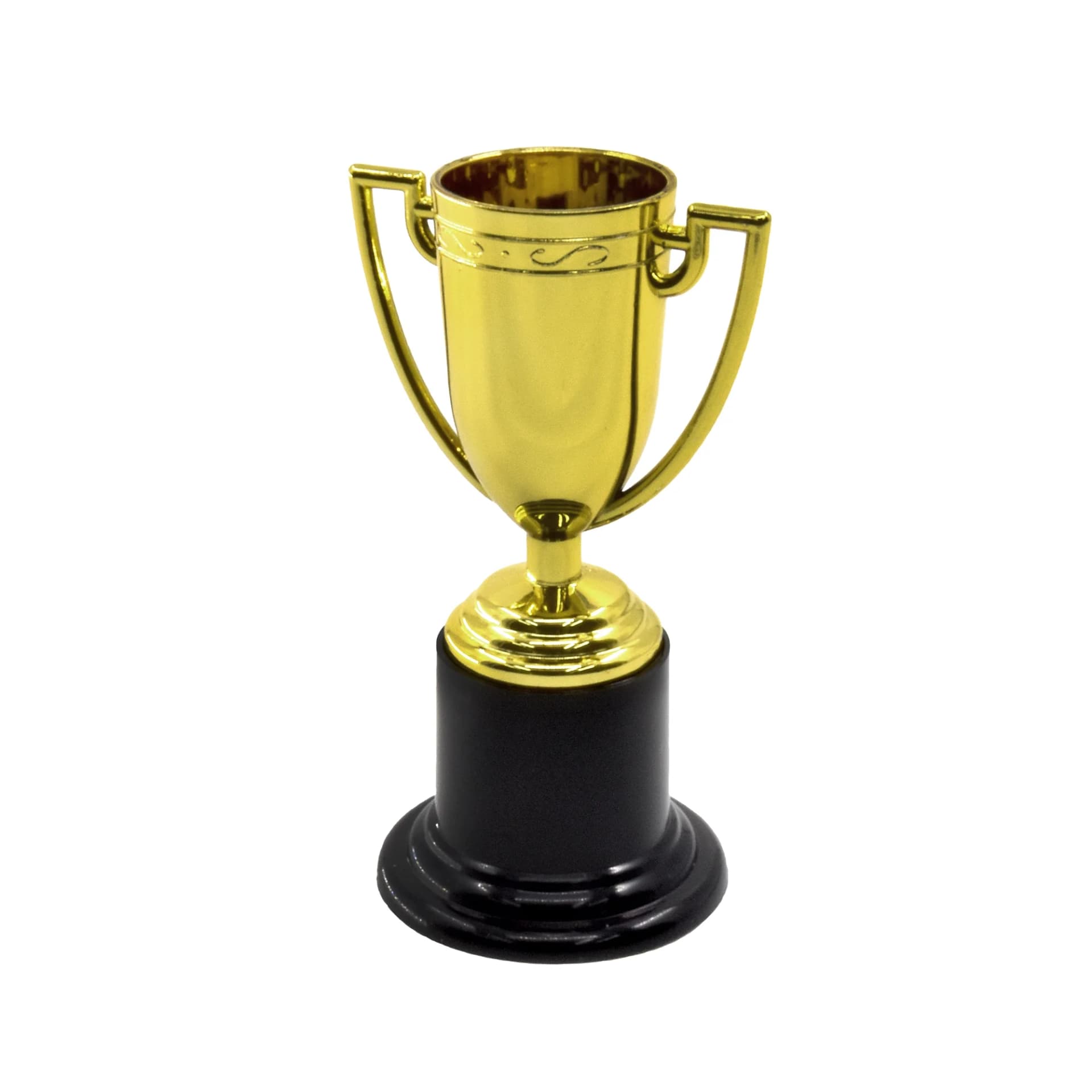 Mini 3.8-in Plastic Gold Trophies for Kids, 6 Count, Unisex, Party Favors, Way to Celebrate! - Image 1