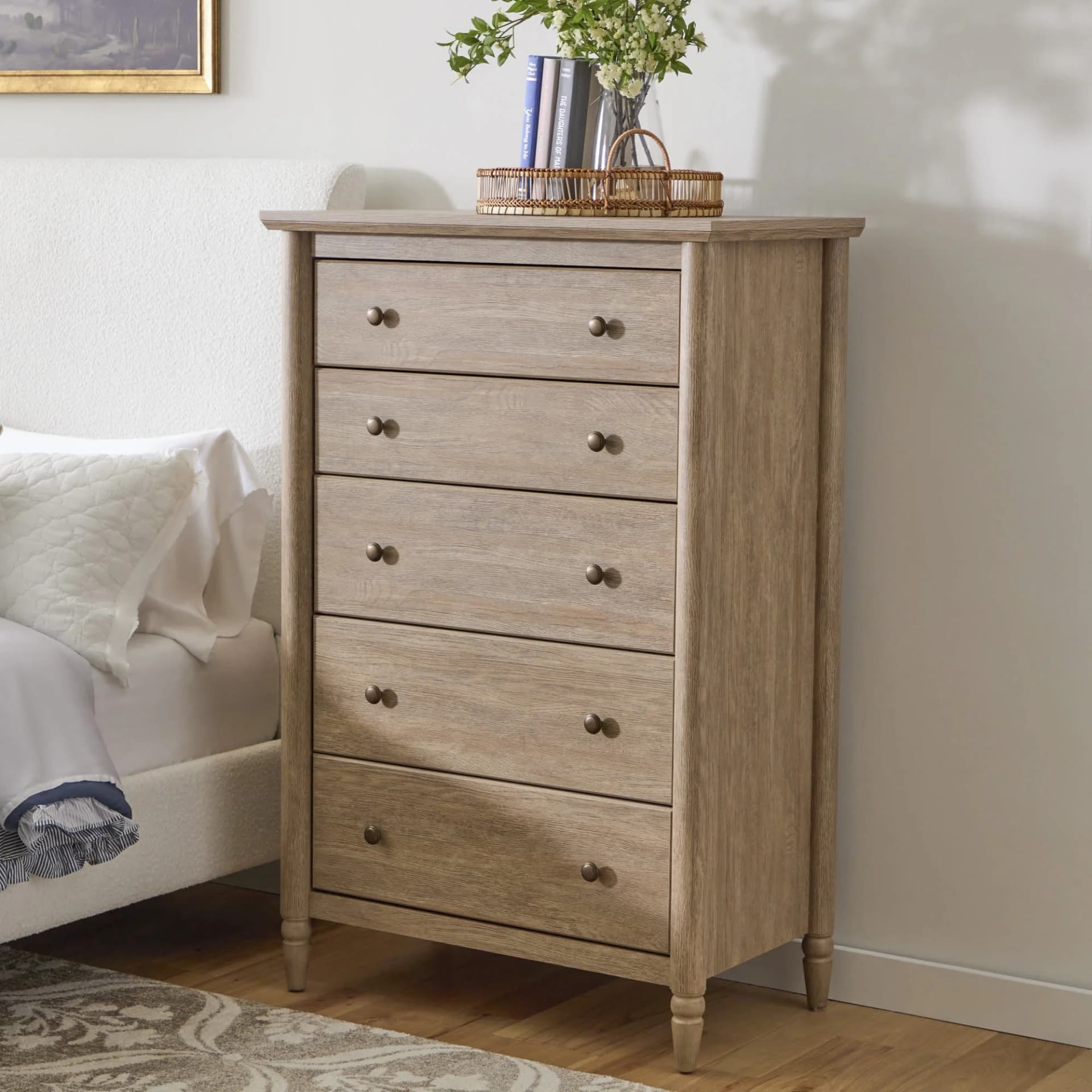 My Texas House Monroe 5-Drawer Dresser, Brushed Oak Finish - Image 1