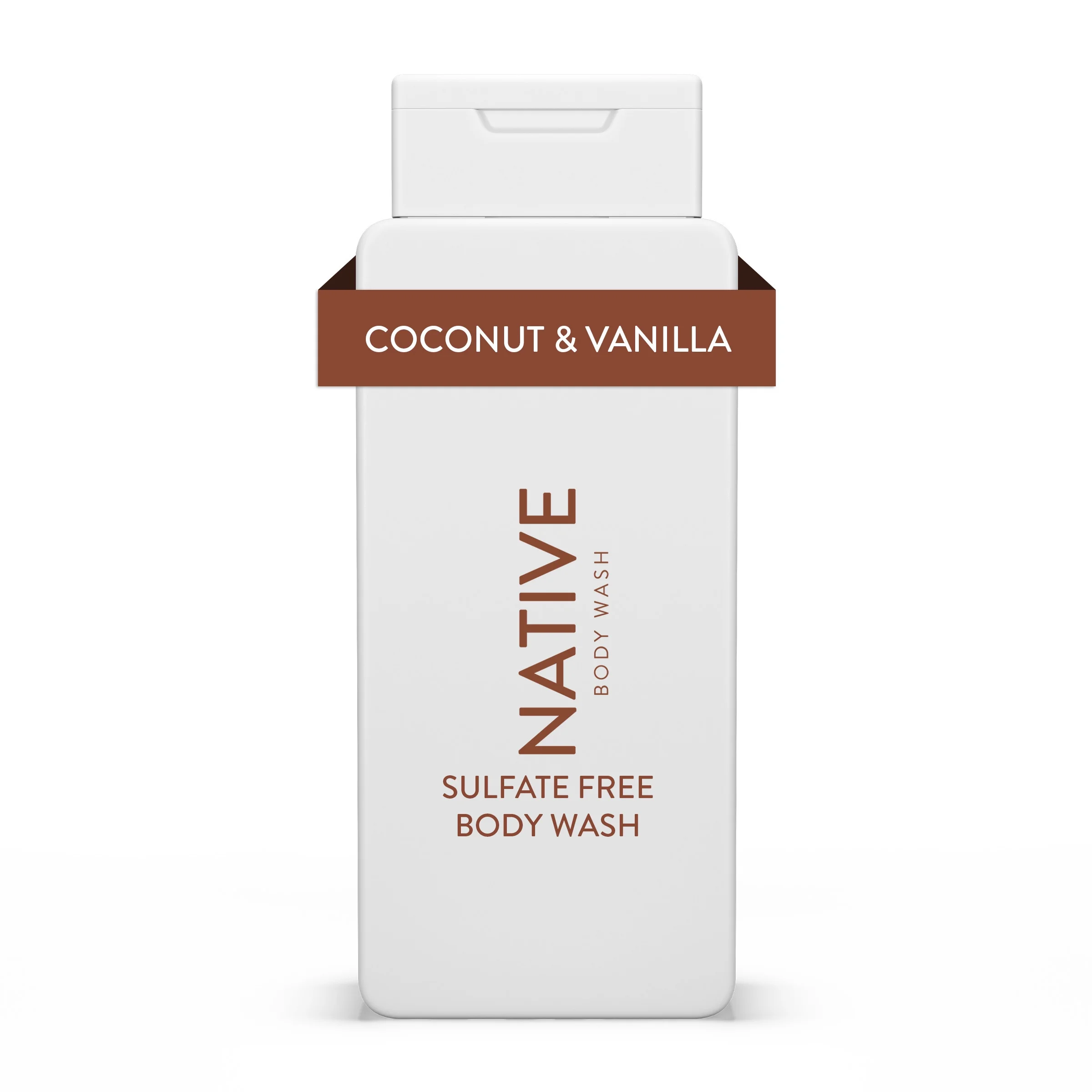 Native Body Wash, Sulfate Free, Coconut & Vanilla, for Women and Men, 18 oz - Image 1