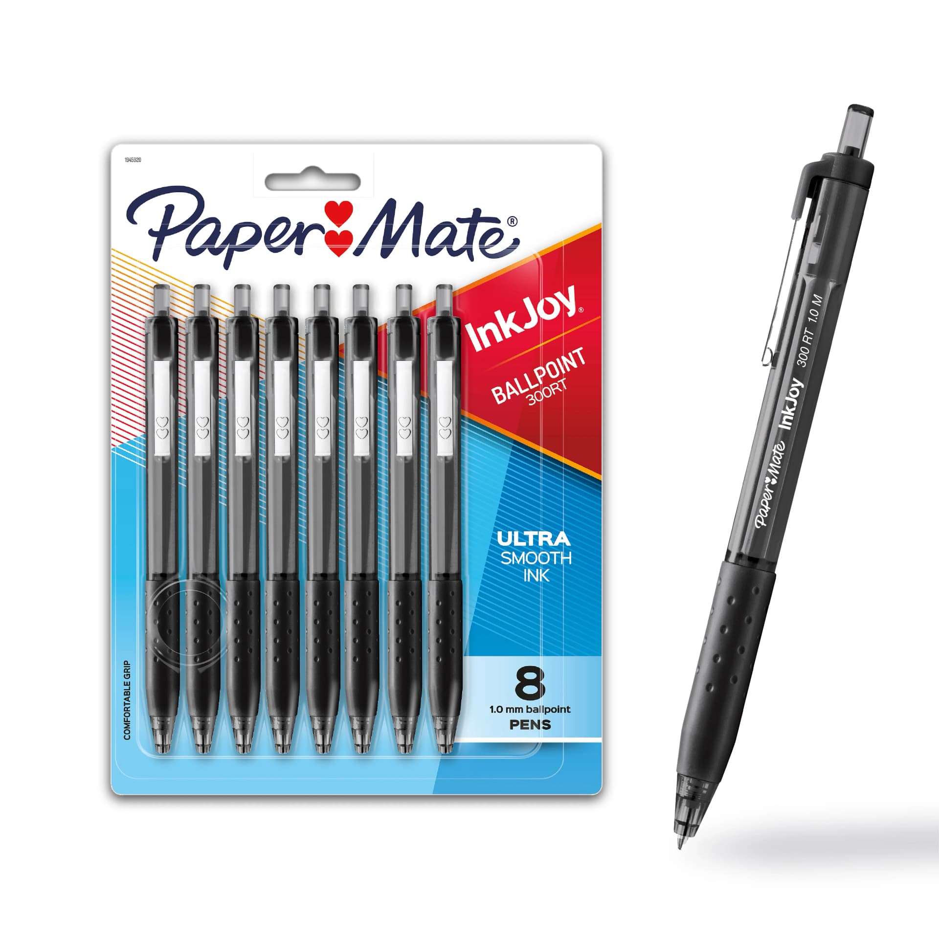 Paper Mate InkJoy 300RT Retractable Ballpoint Pens, Medium Point (1.0 mm), Black, 8 Count - Image 1